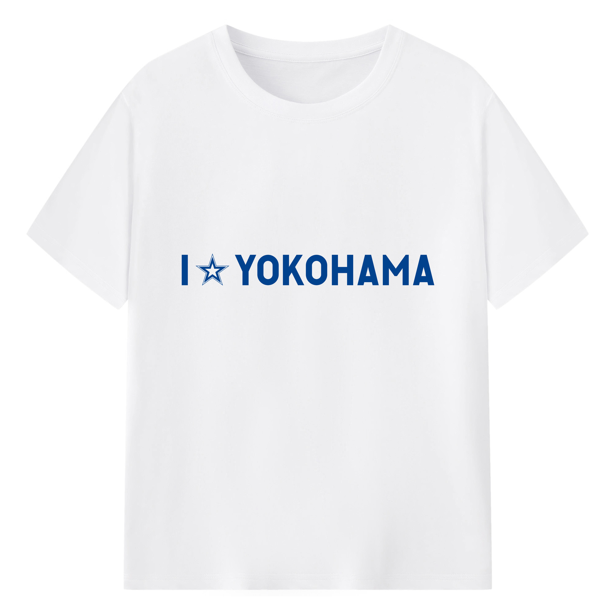 YOKOHAMA DeNA BAYSTARS I ☆ YOKOHAMA Logo - 綿100％ 半袖Tシャツ ・ フロントプリント ・ 快適 通気性 ・ 日常使い 散歩 スポーツ用