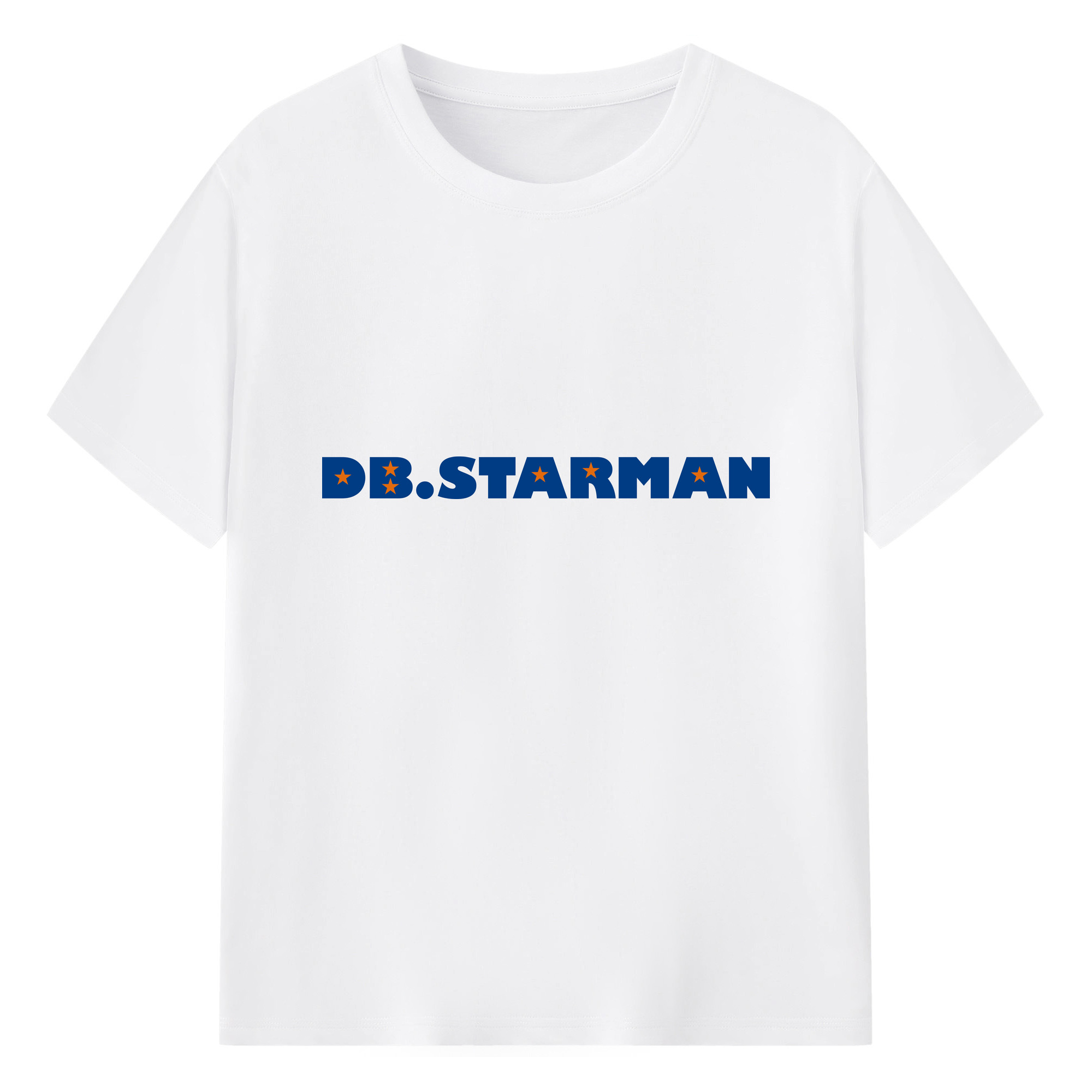 YOKOHAMA DeNA BAYSTARS MASCOT DB.STARMAN NAME WORDMARK Logo - 綿100％ 半袖Tシャツ ・ フロントプリント ・ 快適 通気性 ・ 日常使い 散歩 スポーツ用