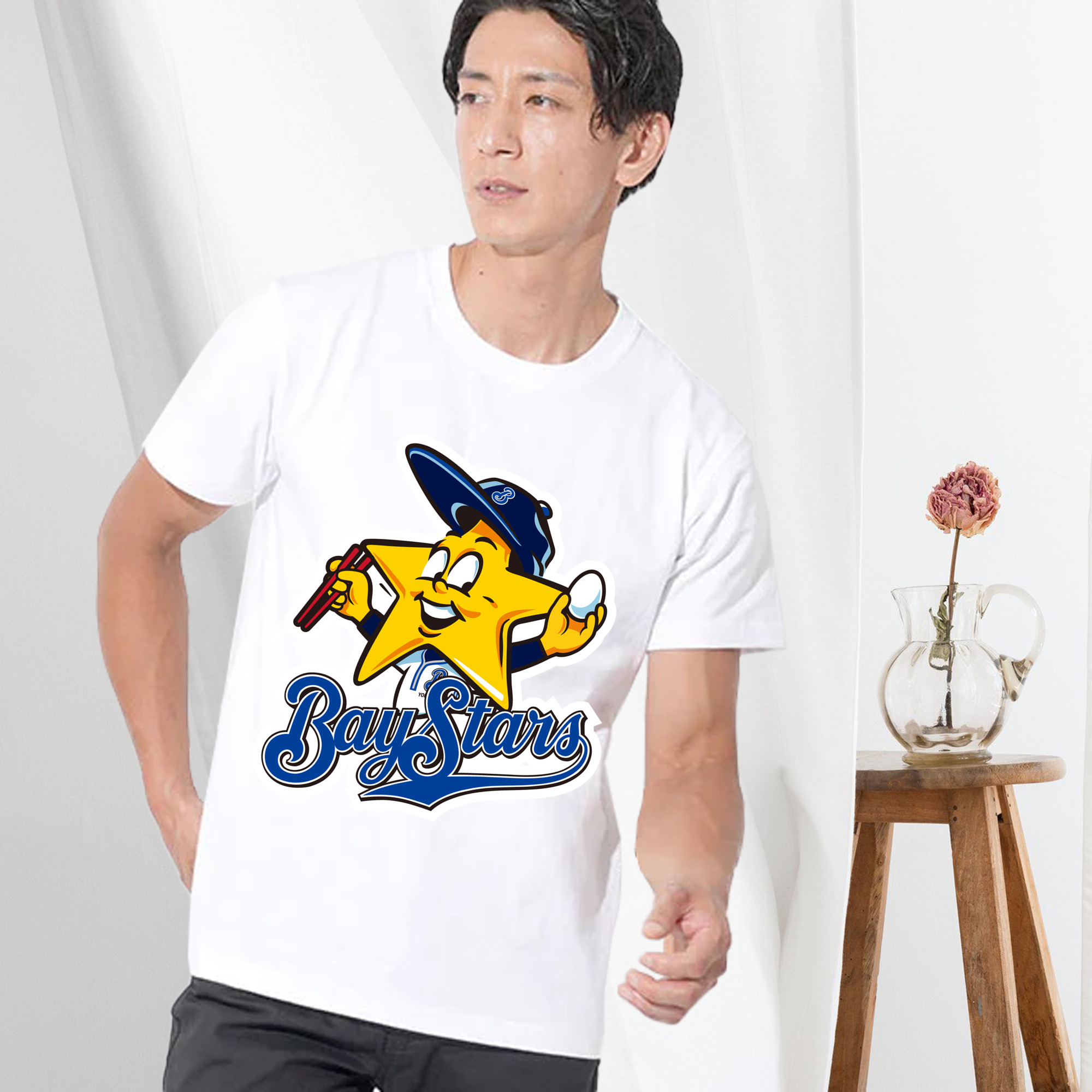 YOKOHAMA BAYSTARS MASCOT HOSSEY EMBLEM APPLICATION EATING EGG Logo