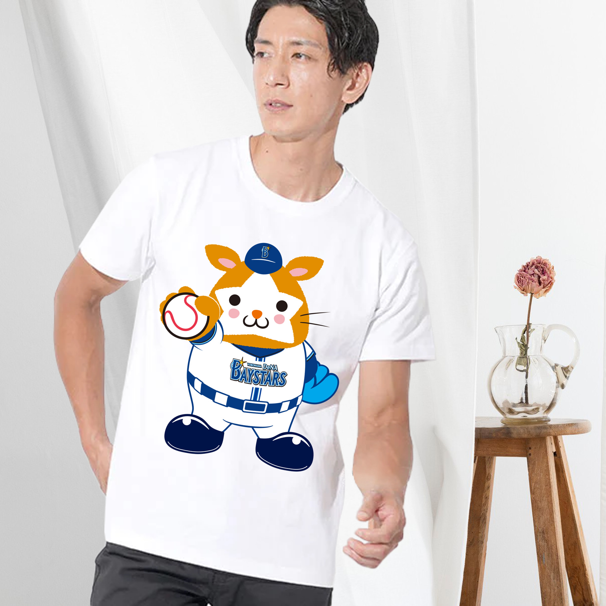 YOKOHAMA DeNA BAYSTARS MASCOT DB.STARMAN 2023 HOME UNIFORM APPLICATION GLOVE AND BALL Logo