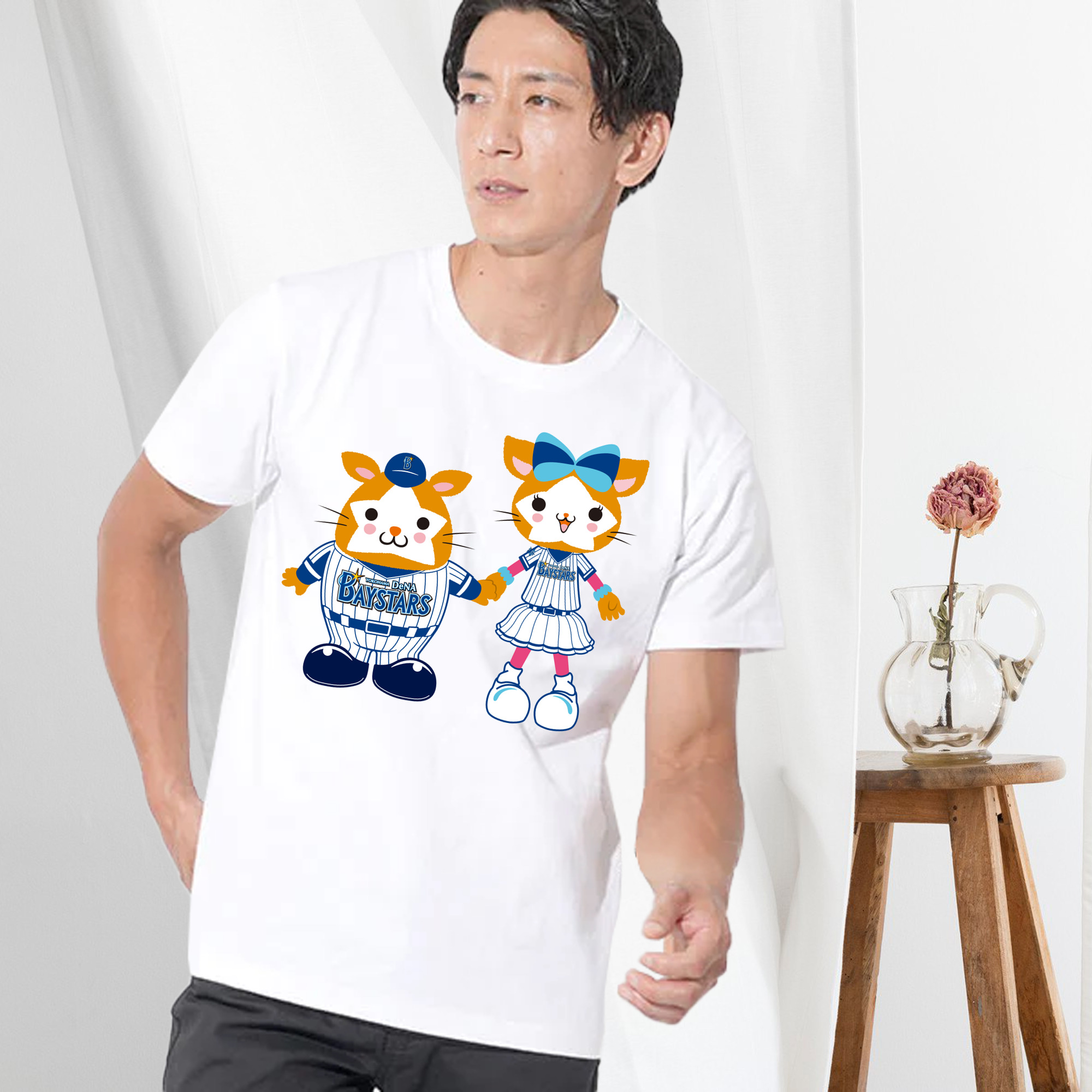 YOKOHAMA DeNA BAYSTARS MASCOT DB.STARMAN DB.KIRARA APPLICATION WITH TOGETHER Logo