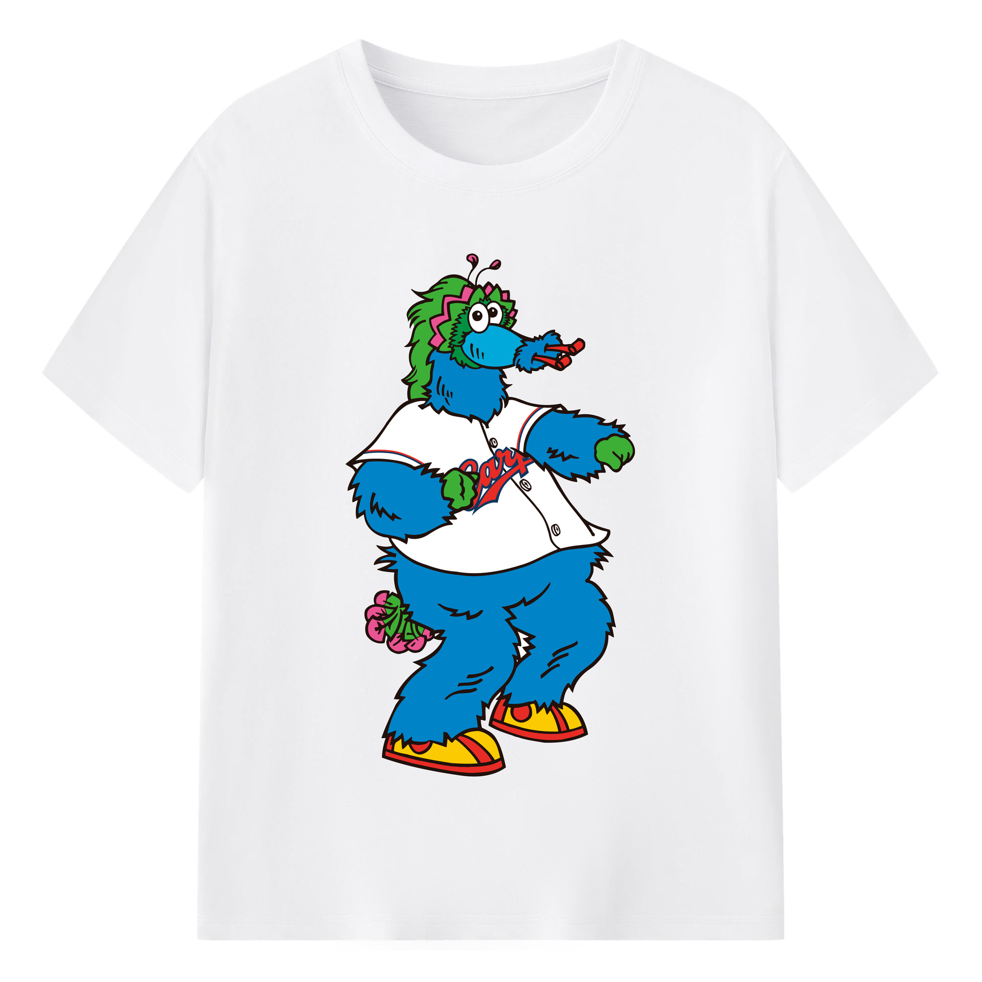 HIROSHIMA TOYO CARP MASCOT SLYLY ORIGINAL Logo - 綿100％ 半袖Tシャツ ・ フロントプリント ・ 快適 通気性 ・ 日常使い 散歩 スポーツ用