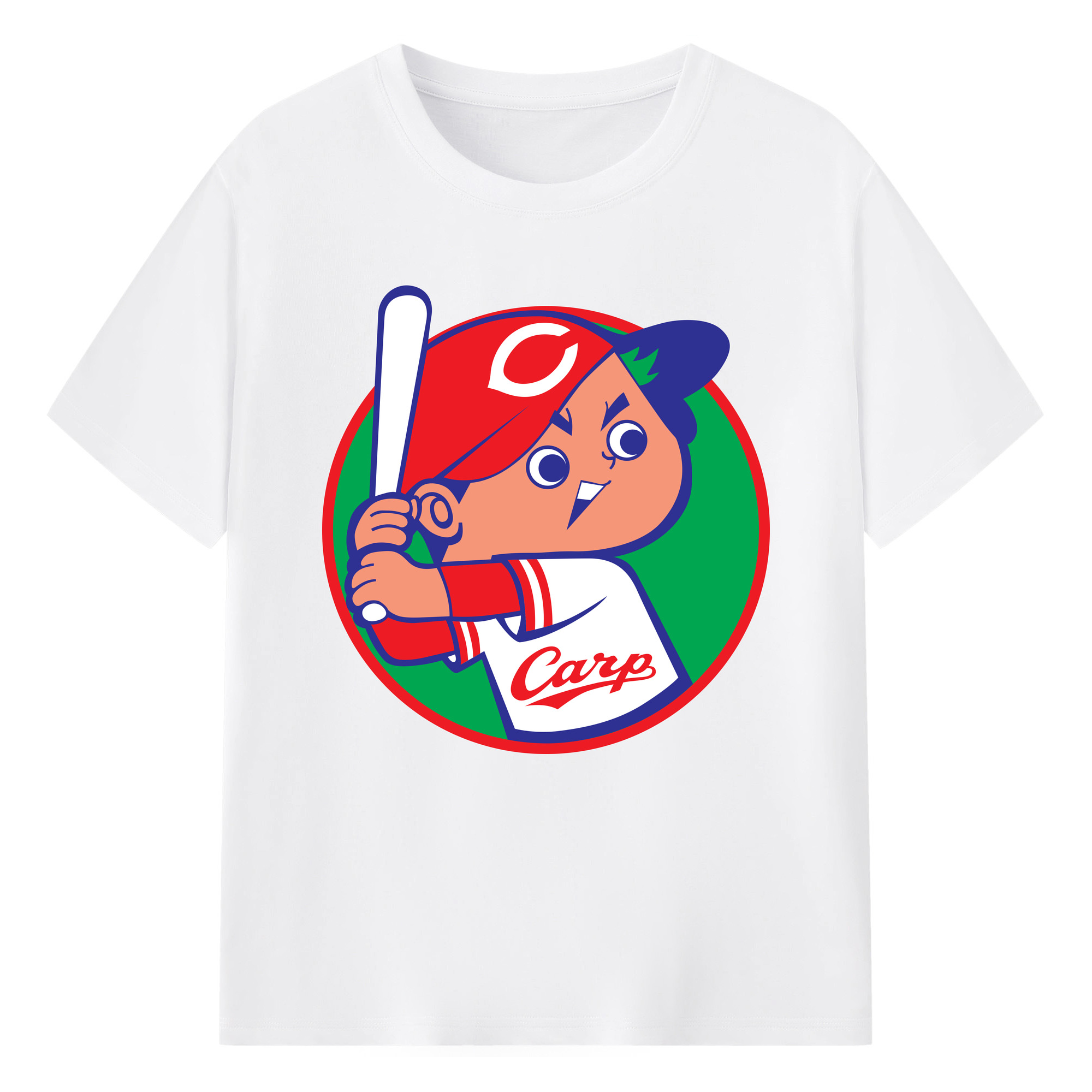 HIROSHIMA TOYO CARP EMBLEM 1996 2001 Logo - 綿100％ 半袖Tシャツ ・ フロントプリント ・ 快適 通気性 ・ 日常使い 散歩 スポーツ用