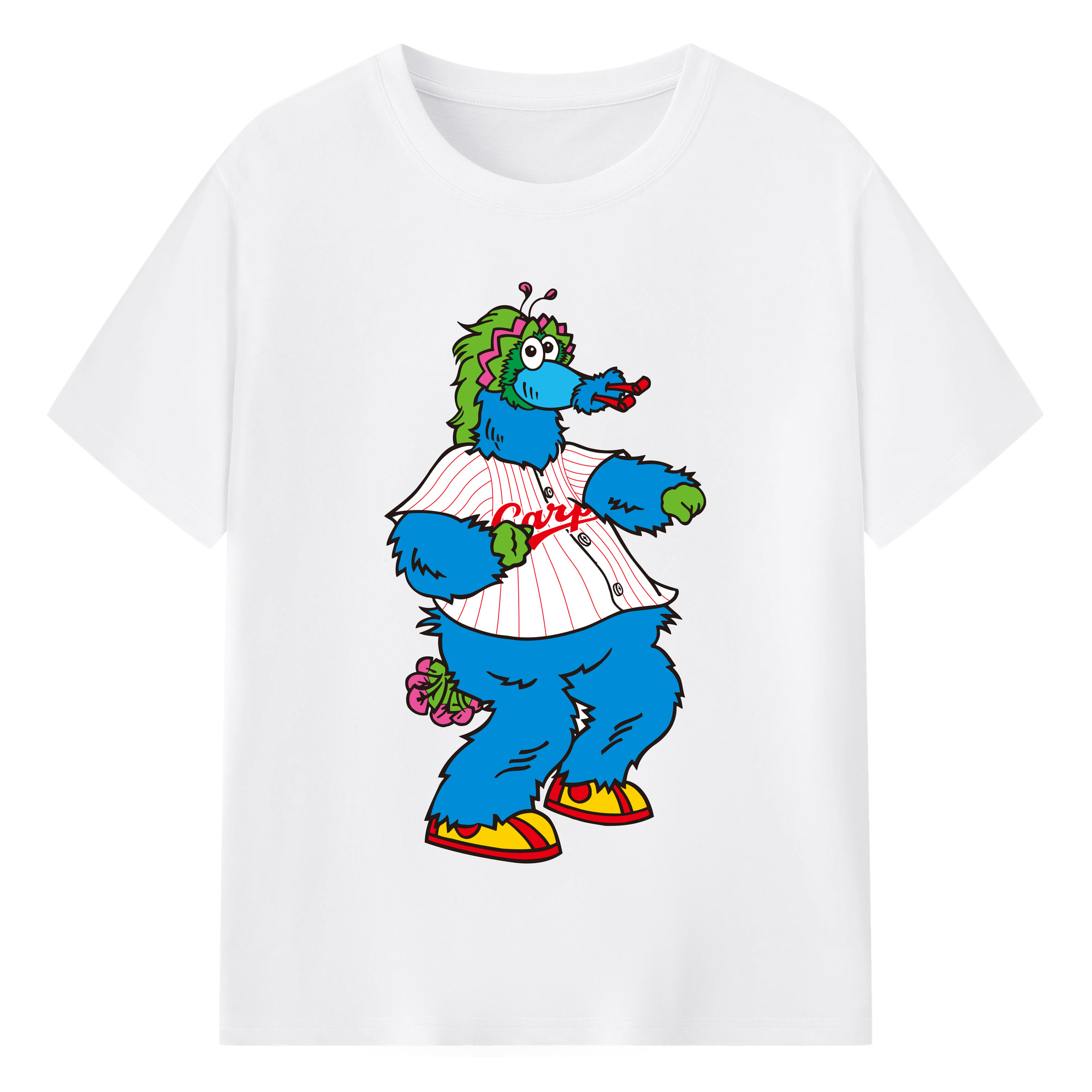 HIROSHIMA TOYO CARP MASCOT SLYLY - 綿100％ 半袖Tシャツ ・ フロントプリント ・ 快適 通気性 ・ 日常使い 散歩 スポーツ用