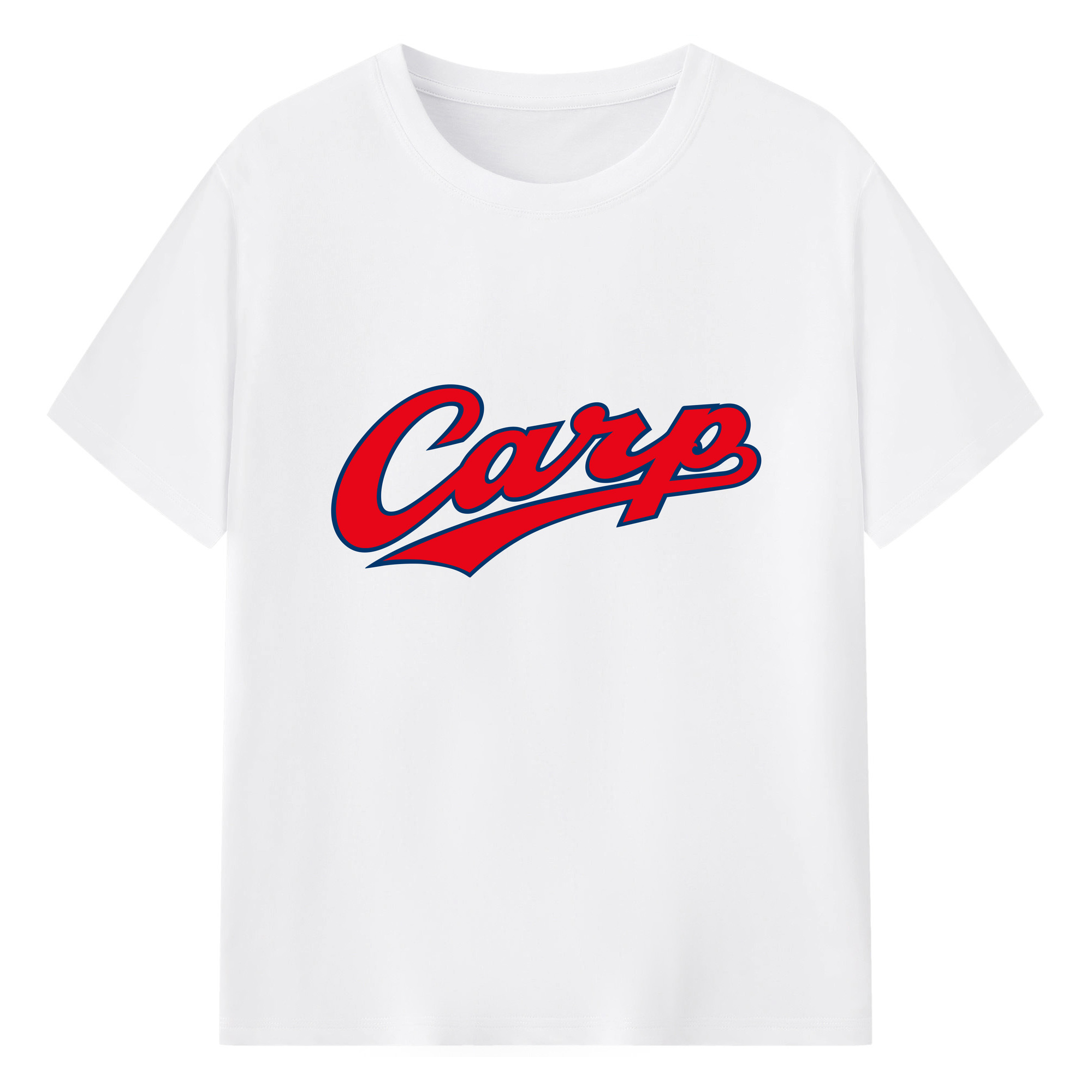 HIROSHIMA TOYO CARP WORDMARK Logo - 綿100％ 半袖Tシャツ ・ フロントプリント ・ 快適 通気性 ・ 日常使い 散歩 スポーツ用