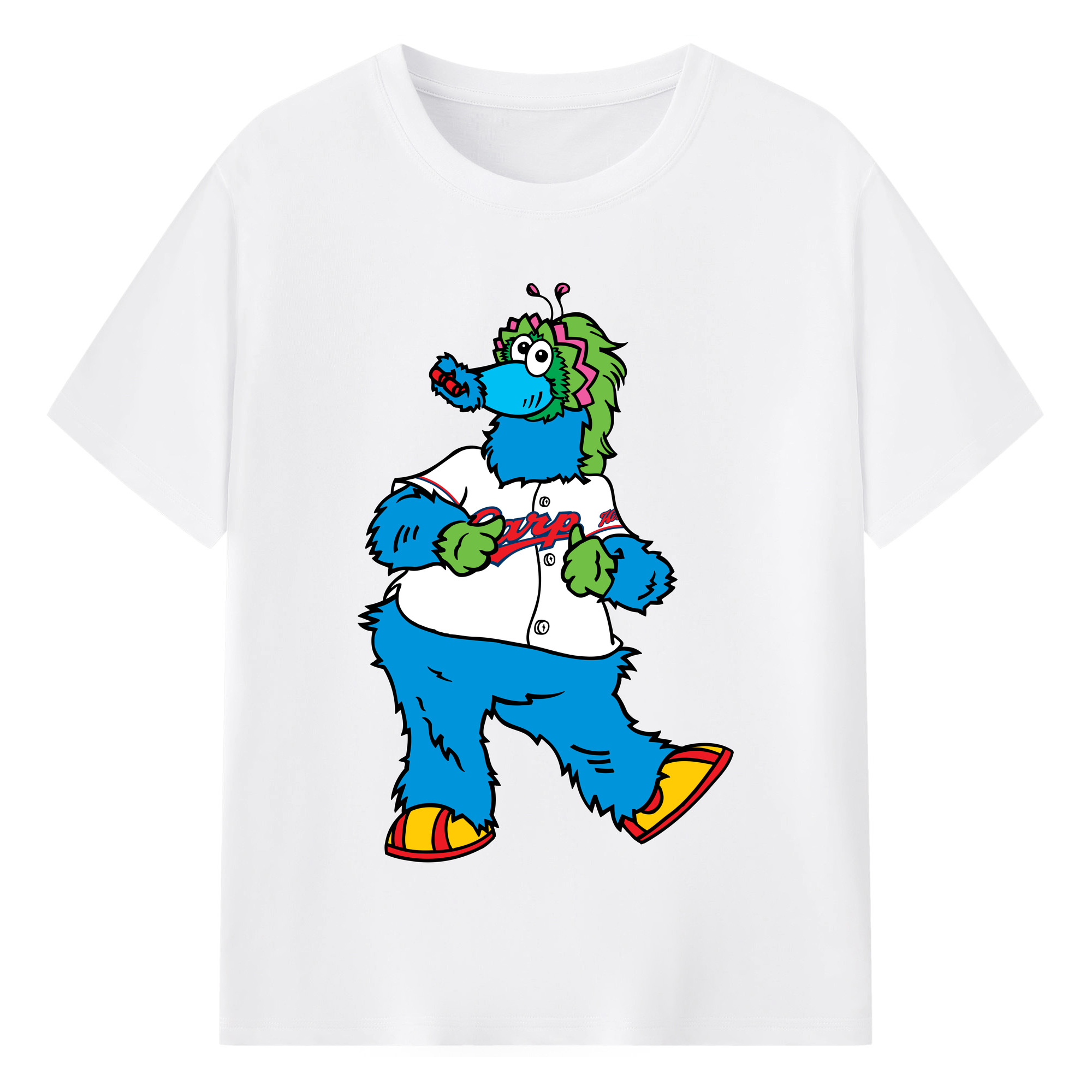 HIROSHIMA TOYO CARP MASCOT SLYLY APPLICATION DANCE Logo - 綿100％ 半袖Tシャツ ・ フロントプリント ・ 快適 通気性 ・ 日常使い 散歩 スポーツ用