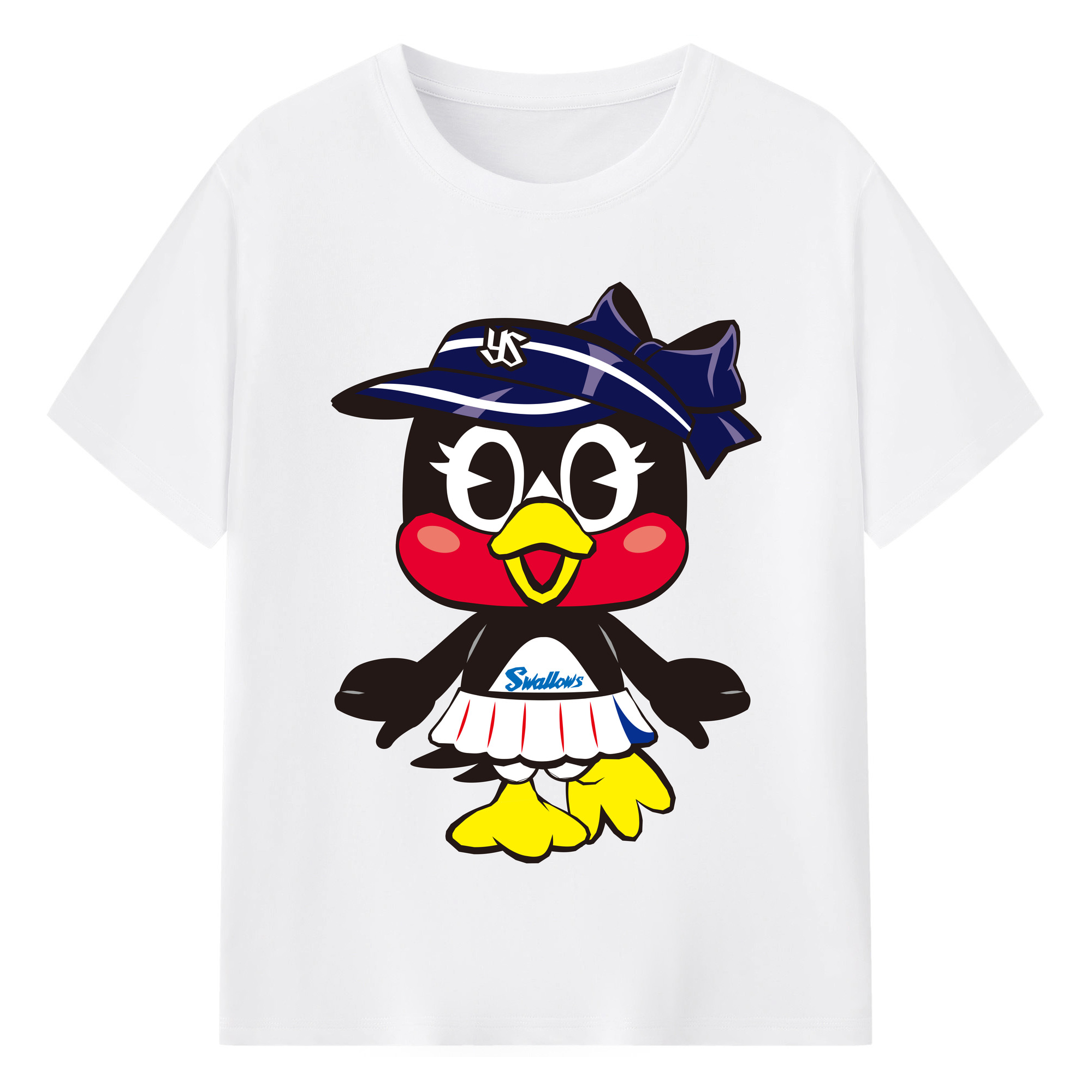 TOKYO YAKULT SWALLOWS MASCOT TSUBAMI APPLICATION STAND Logo - 綿100％ 半袖Tシャツ ・ フロントプリント ・ 快適 通気性 ・ 日常使い 散歩 スポーツ用
