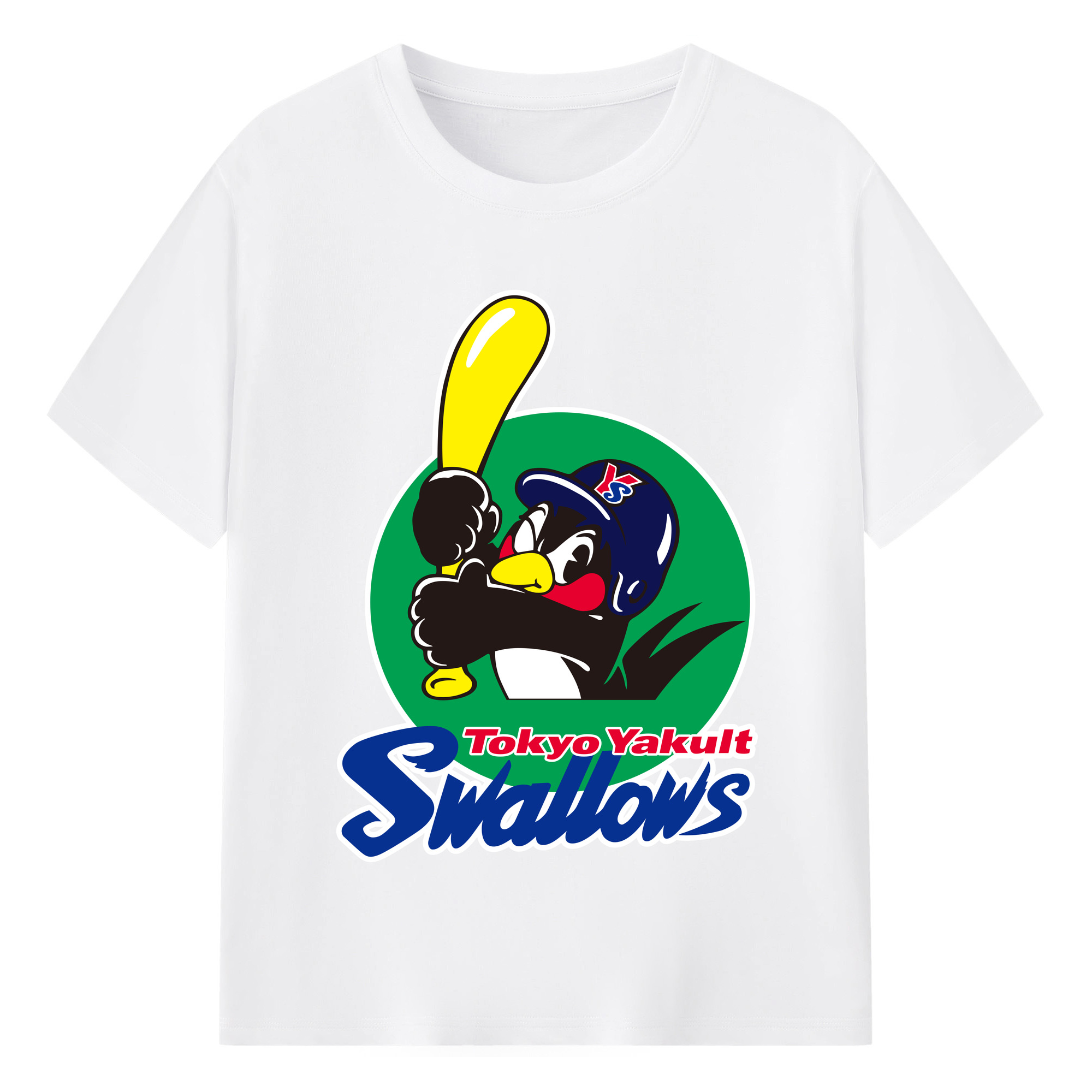 TOKYO YAKULT SWALLOWS EMBLEM 2006 2013 EMBLEM Logo - 綿100％ 半袖Tシャツ ・ フロントプリント ・ 快適 通気性 ・ 日常使い 散歩 スポーツ用
