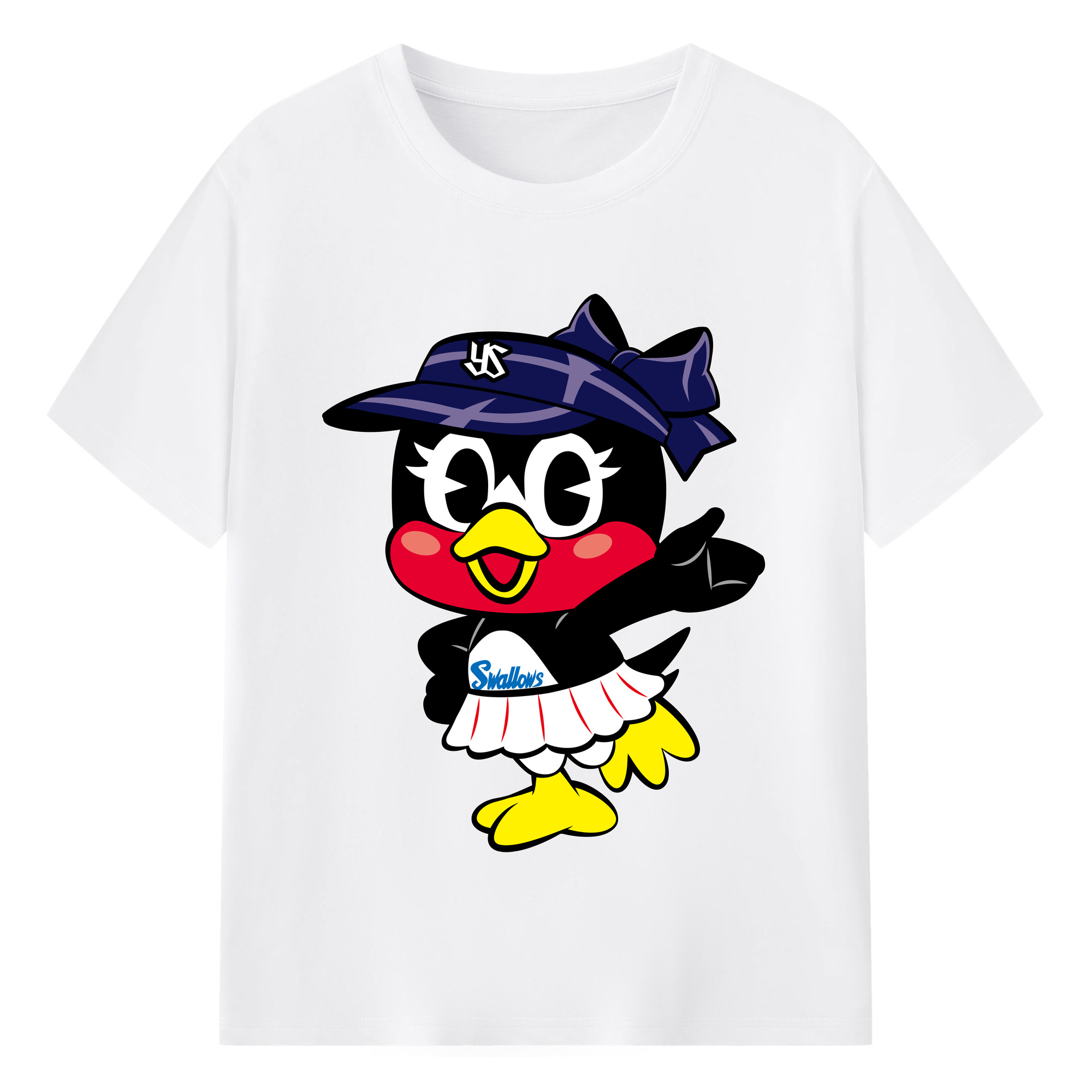 TOKYO YAKULT SWALLOWS MASCOT TSUBAMI APPLICATION INTRODUCTION Logo - 綿100％ 半袖Tシャツ ・ フロントプリント ・ 快適 通気性 ・ 日常使い 散歩 スポーツ用