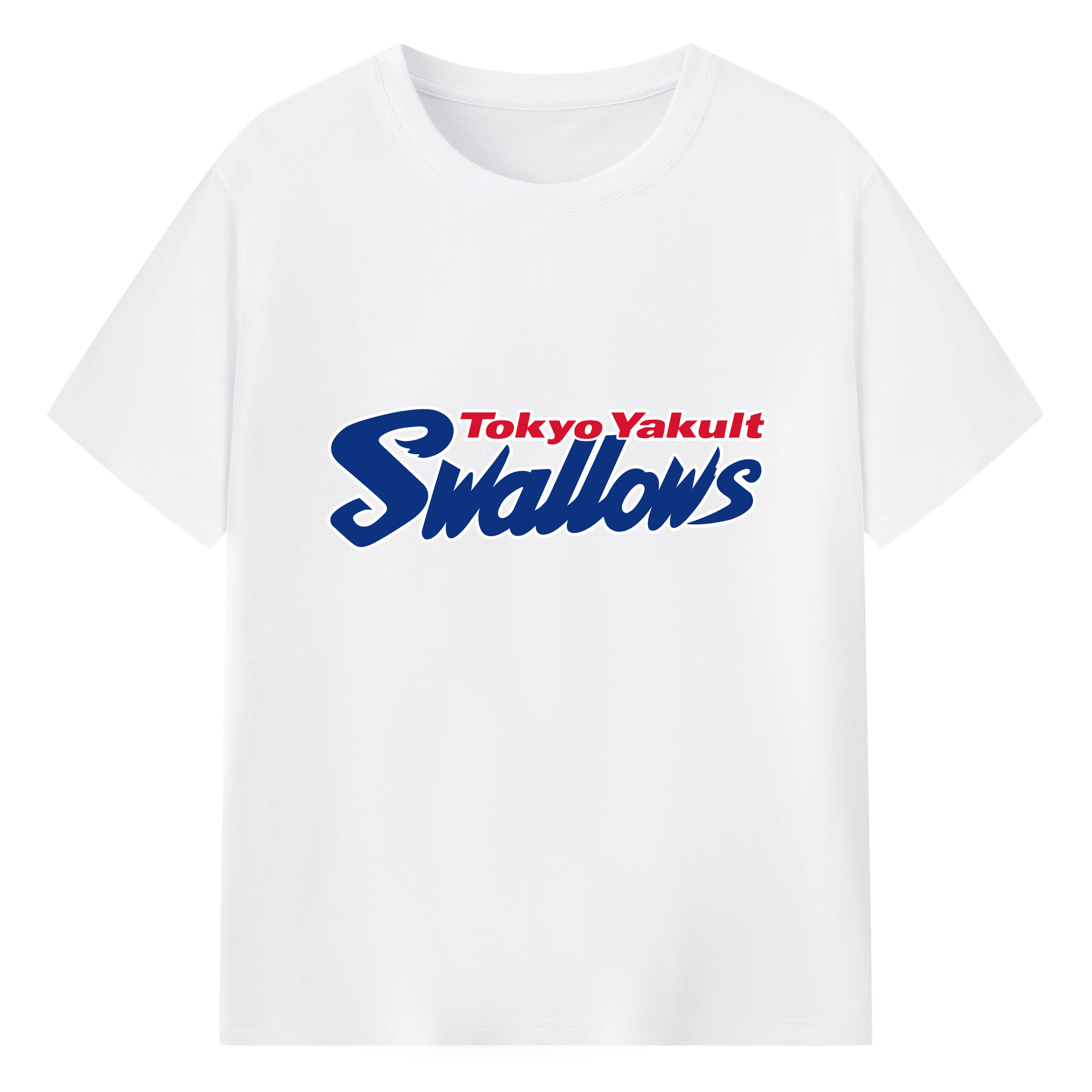 TOKYO YAKULT SWALLOWS WORDMARK ORIGINAL Logo - 綿100％ 半袖Tシャツ ・ フロントプリント ・ 快適 通気性 ・ 日常使い 散歩 スポーツ用