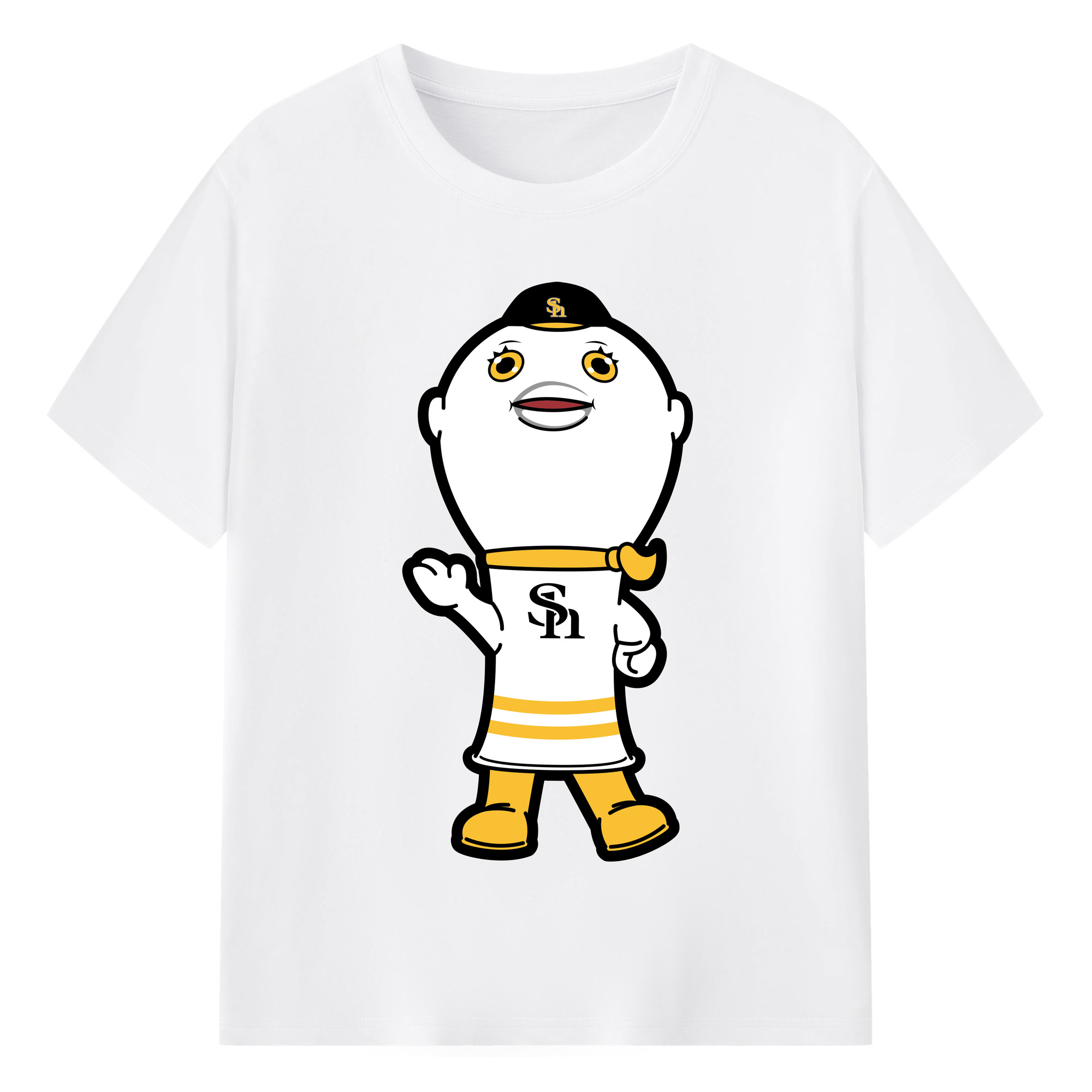 FUKUOKA SOFTBANK HAWKS MASCOT FUSANG Logo - 綿100％ 半袖Tシャツ ・ フロントプリント ・ 快適 通気性 ・ 日常使い 散歩 スポーツ用