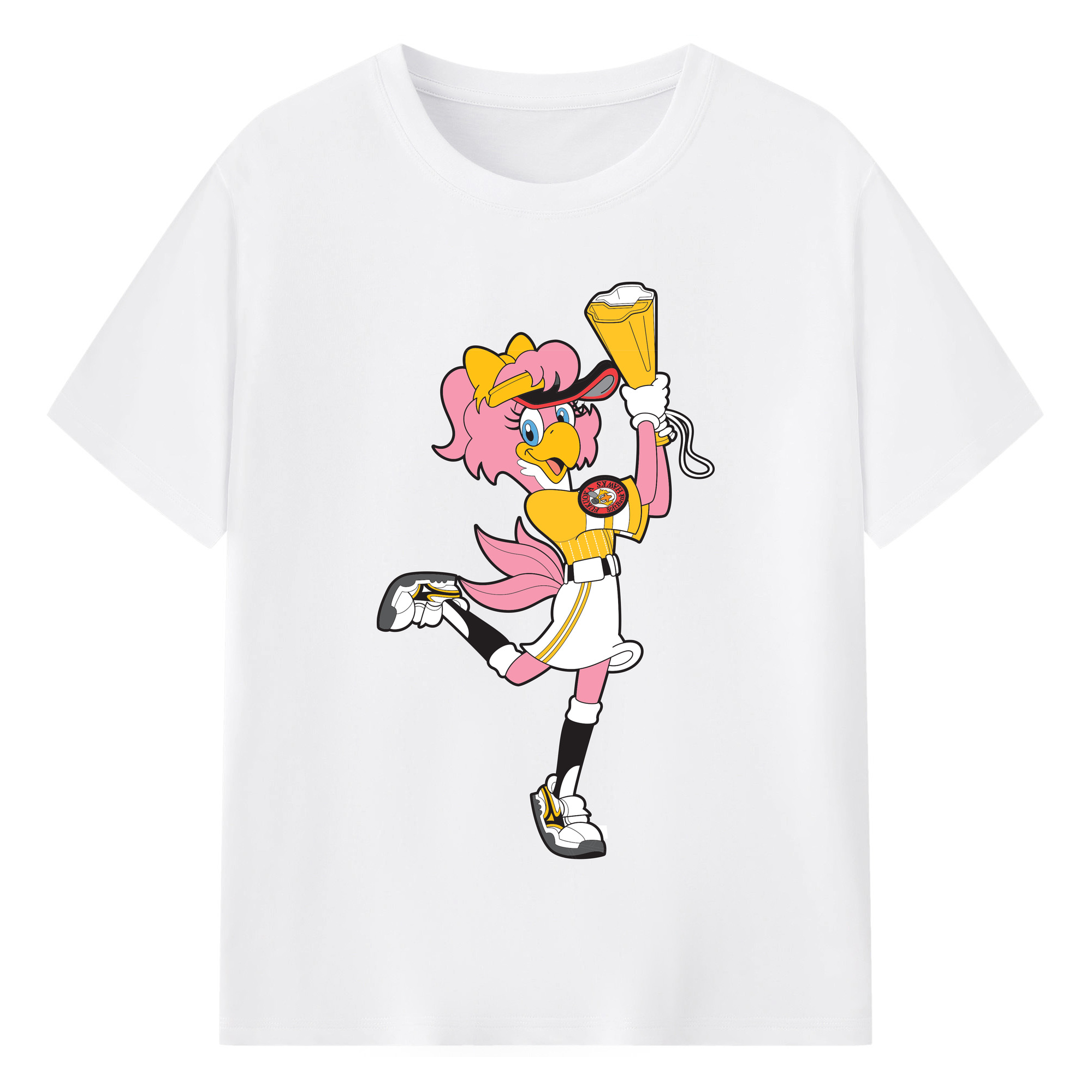 FUKUOKA SOFTBANK HAWKS MASCOT HONEY HAWK APPLICATION TAKA NO SAITEN 2015 Logo - 綿100％ 半袖Tシャツ ・ フロントプリント ・ 快適 通気性 ・ 日常使い 散歩 スポーツ用