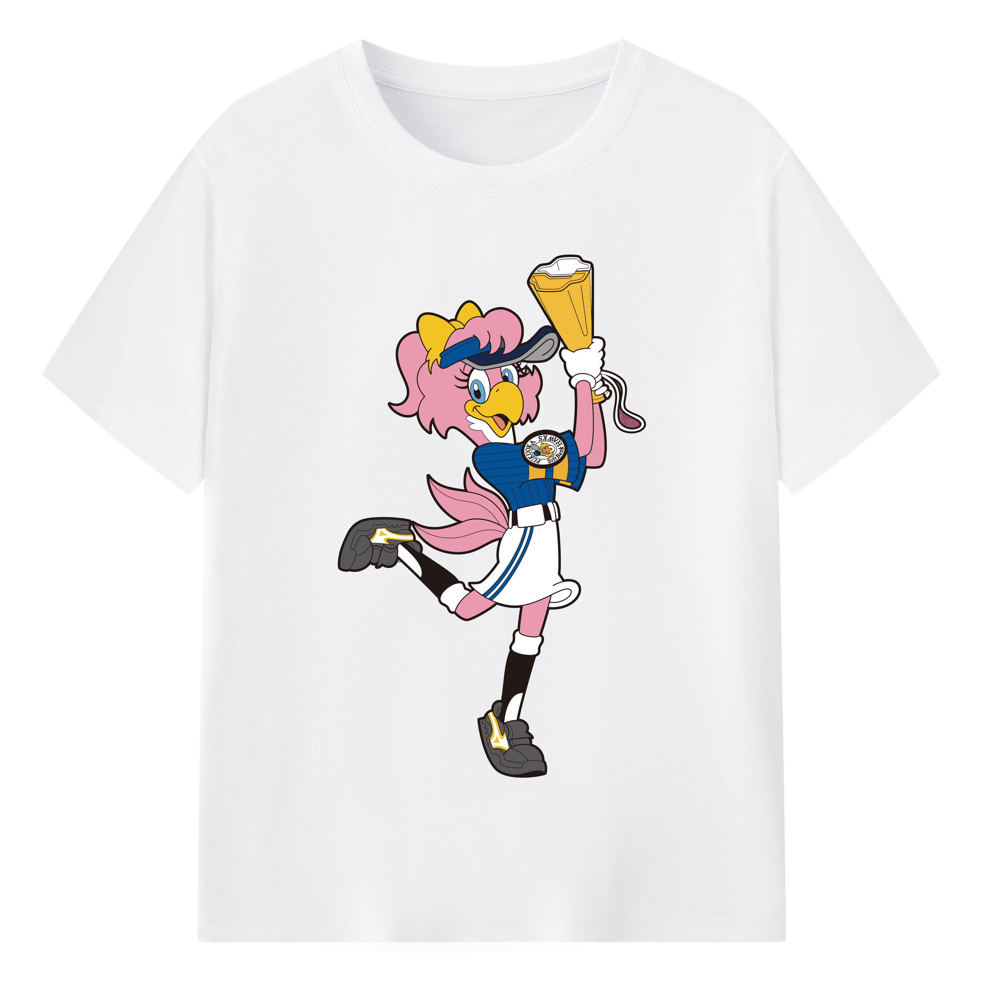 FUKUOKA SOFTBANK HAWKS MASCOT HONEY HAWK APPLICATION TAKA NO SAITEN 2016 Logo - 綿100％ 半袖Tシャツ ・ フロントプリント ・ 快適 通気性 ・ 日常使い 散歩 スポーツ用