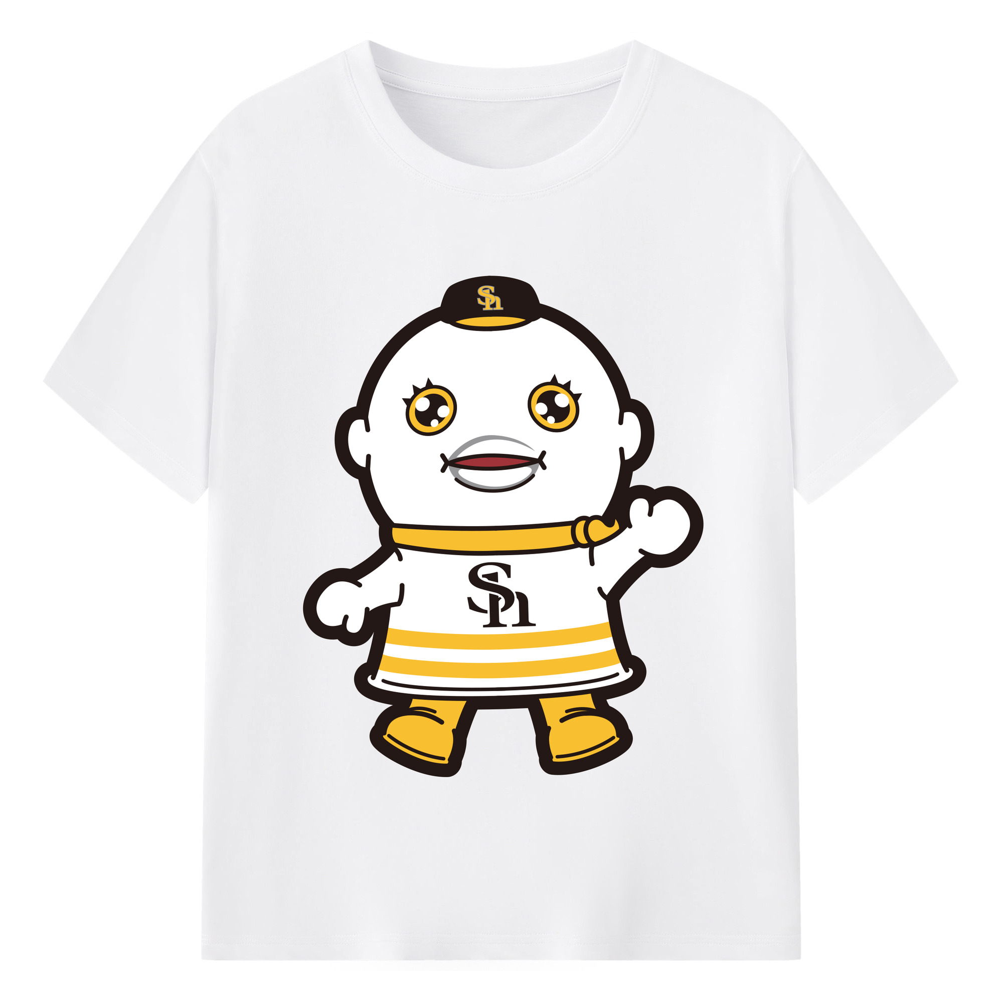 FUKUOKA SOFTBANK HAWKS MASCOT KOFUSANG Logo - 綿100％ 半袖Tシャツ ・ フロントプリント ・ 快適 通気性 ・ 日常使い 散歩 スポーツ用