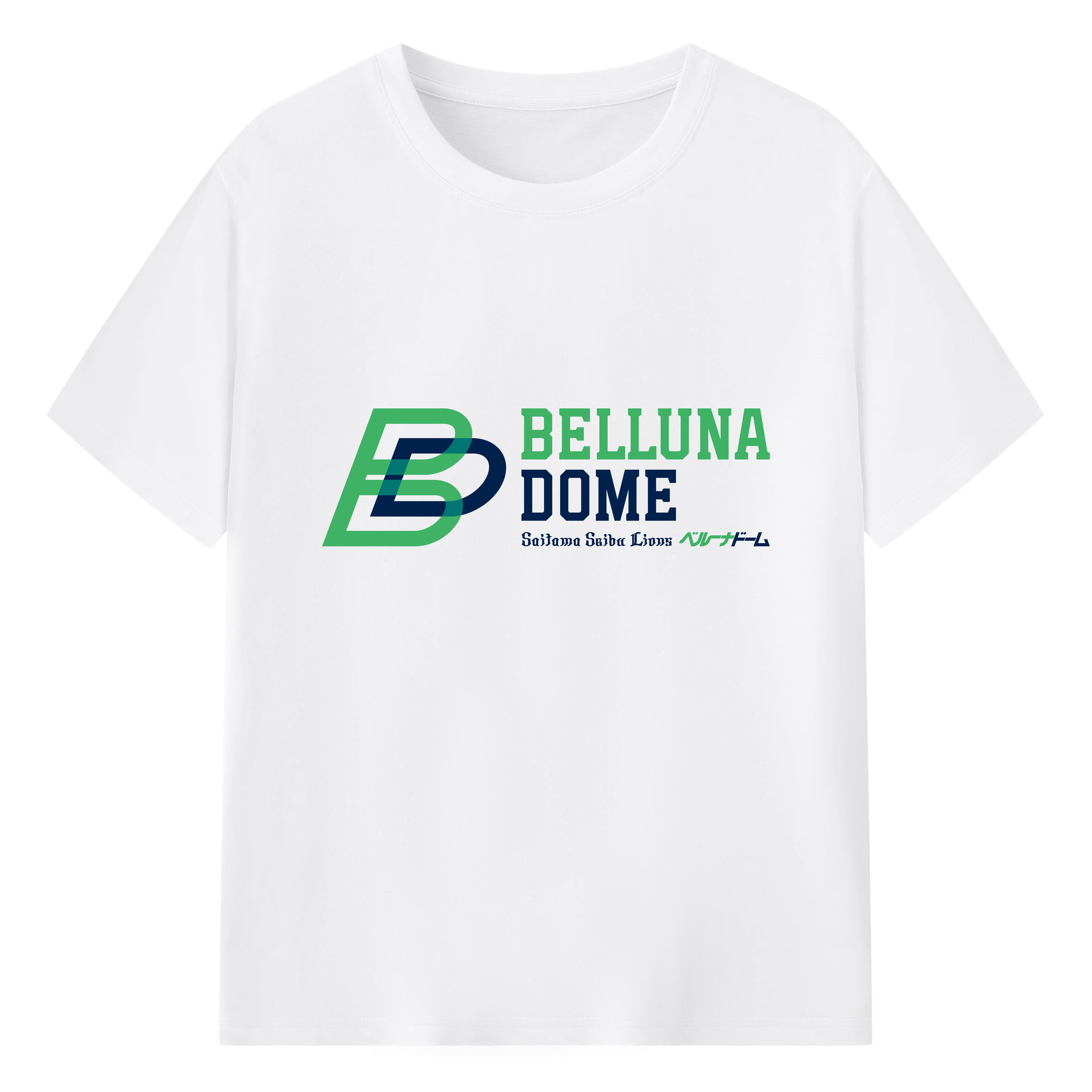 BELLUNA DOME ENGLISH VERSION Logo - 綿100％ 半袖Tシャツ ・ フロントプリント ・ 快適 通気性 ・ 日常使い 散歩 スポーツ用