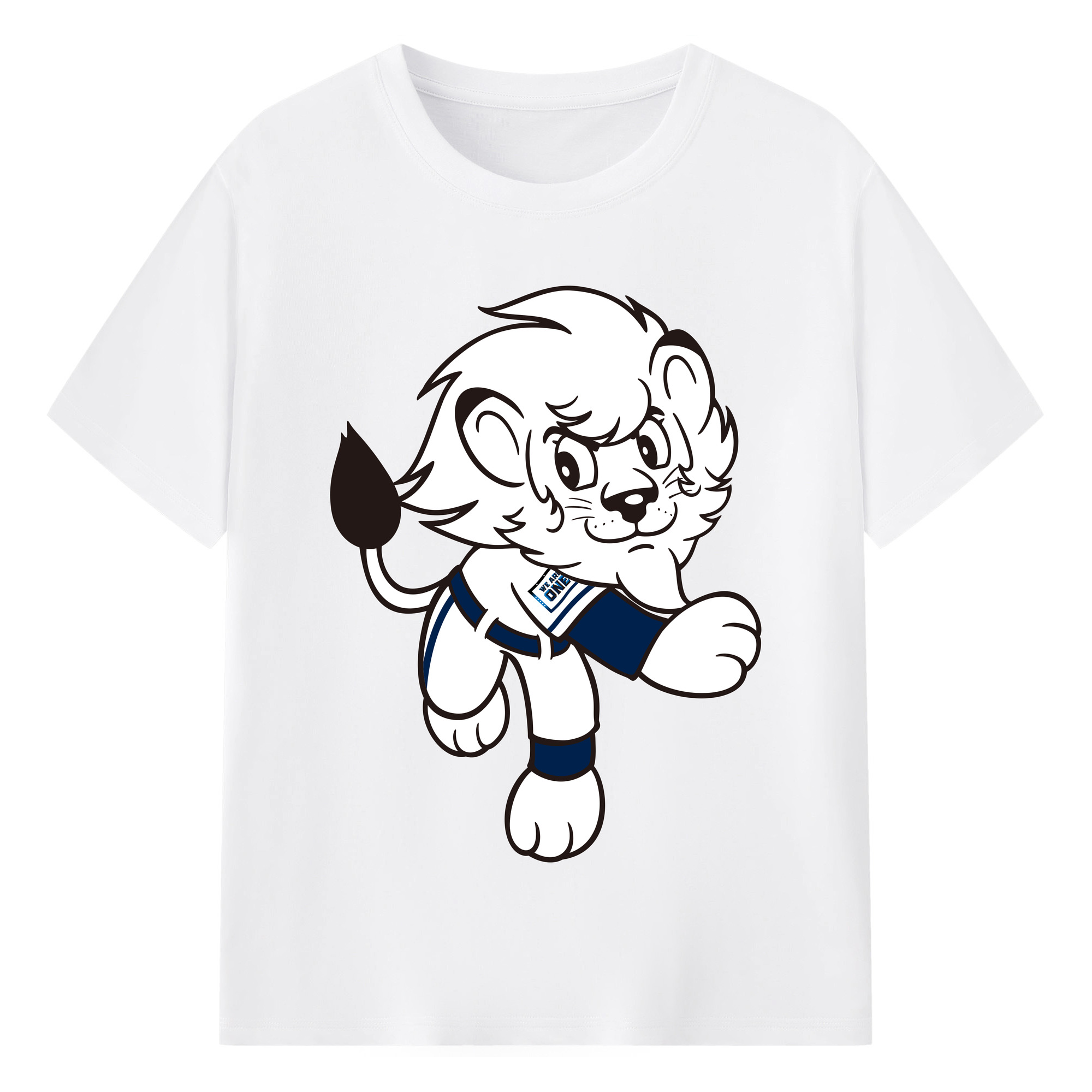 SAITAMA SEIBU LIONS MASCOT LEO APPLICATION PITCHING WE ARE THE ONE Logo - 綿100％ 半袖Tシャツ ・ フロントプリント ・ 快適 通気性 ・ 日常使い 散歩 スポーツ用
