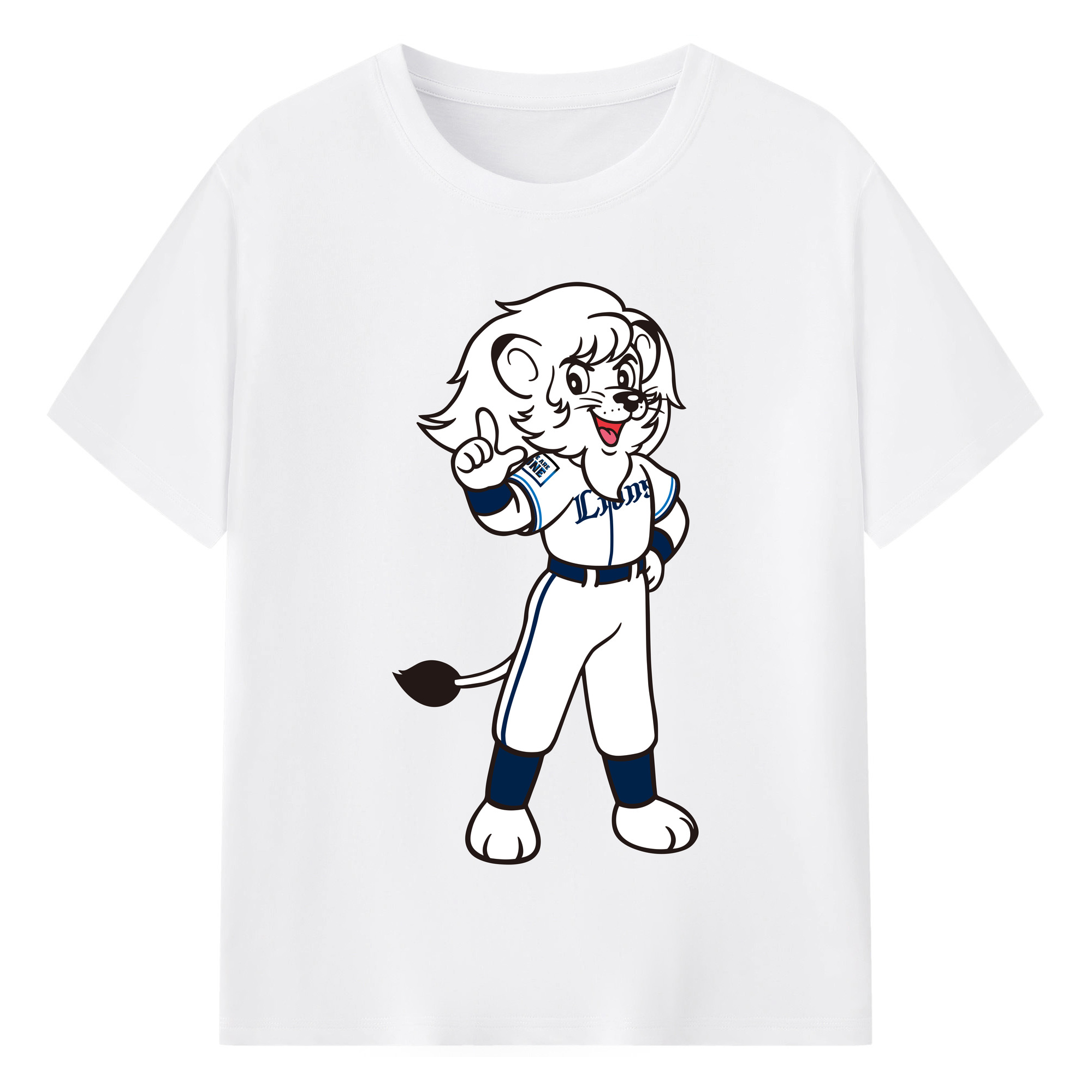 SAITAMA SEIBU LIONS MASCOT LEO 2023 ORIGINAL Logo - 綿100％ 半袖Tシャツ ・ フロントプリント ・ 快適 通気性 ・ 日常使い 散歩 スポーツ用