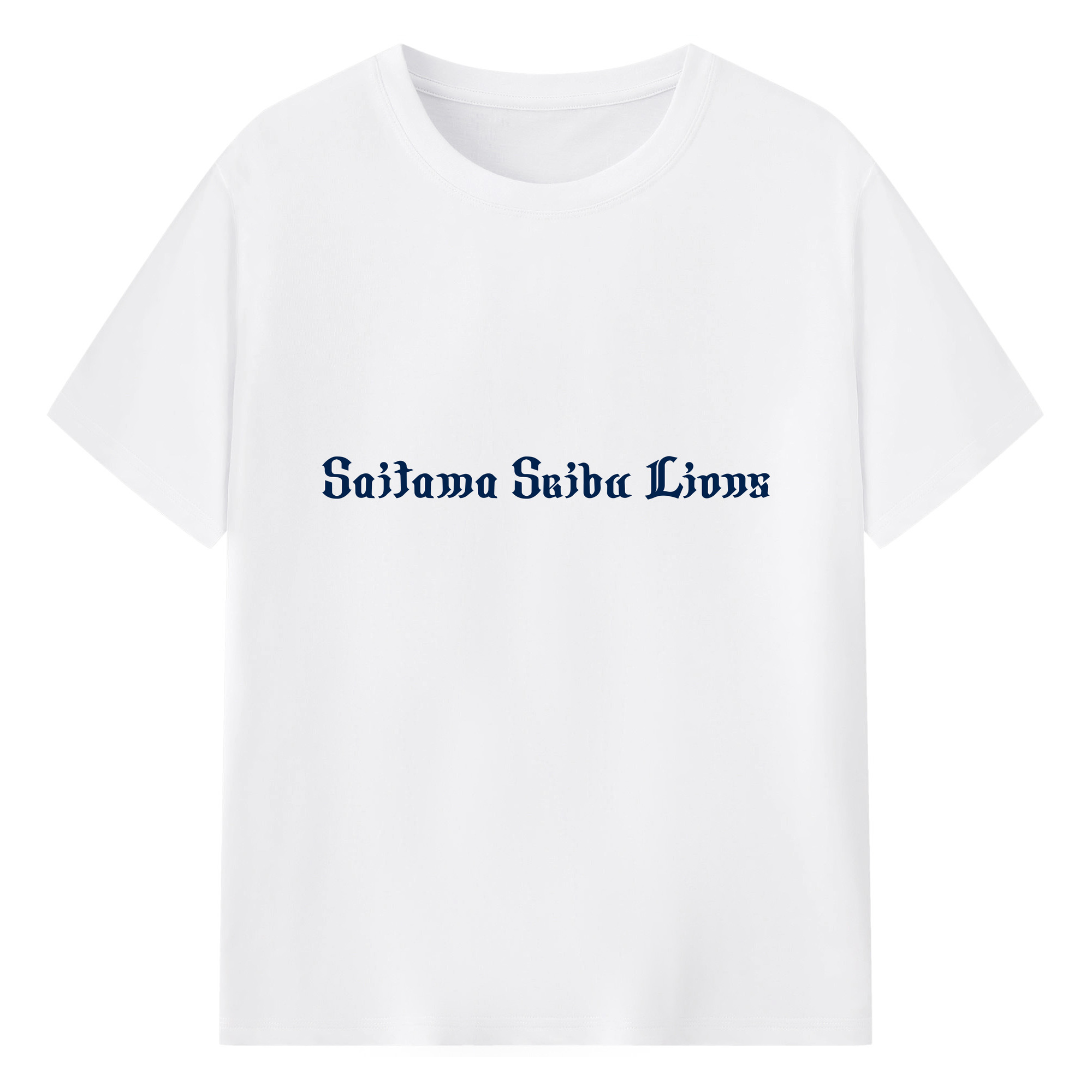 SAITAMA SEIBU LIONS FONT ENGLISH VERSION Logo - 綿100％ 半袖Tシャツ ・ フロントプリント ・ 快適 通気性 ・ 日常使い 散歩 スポーツ用