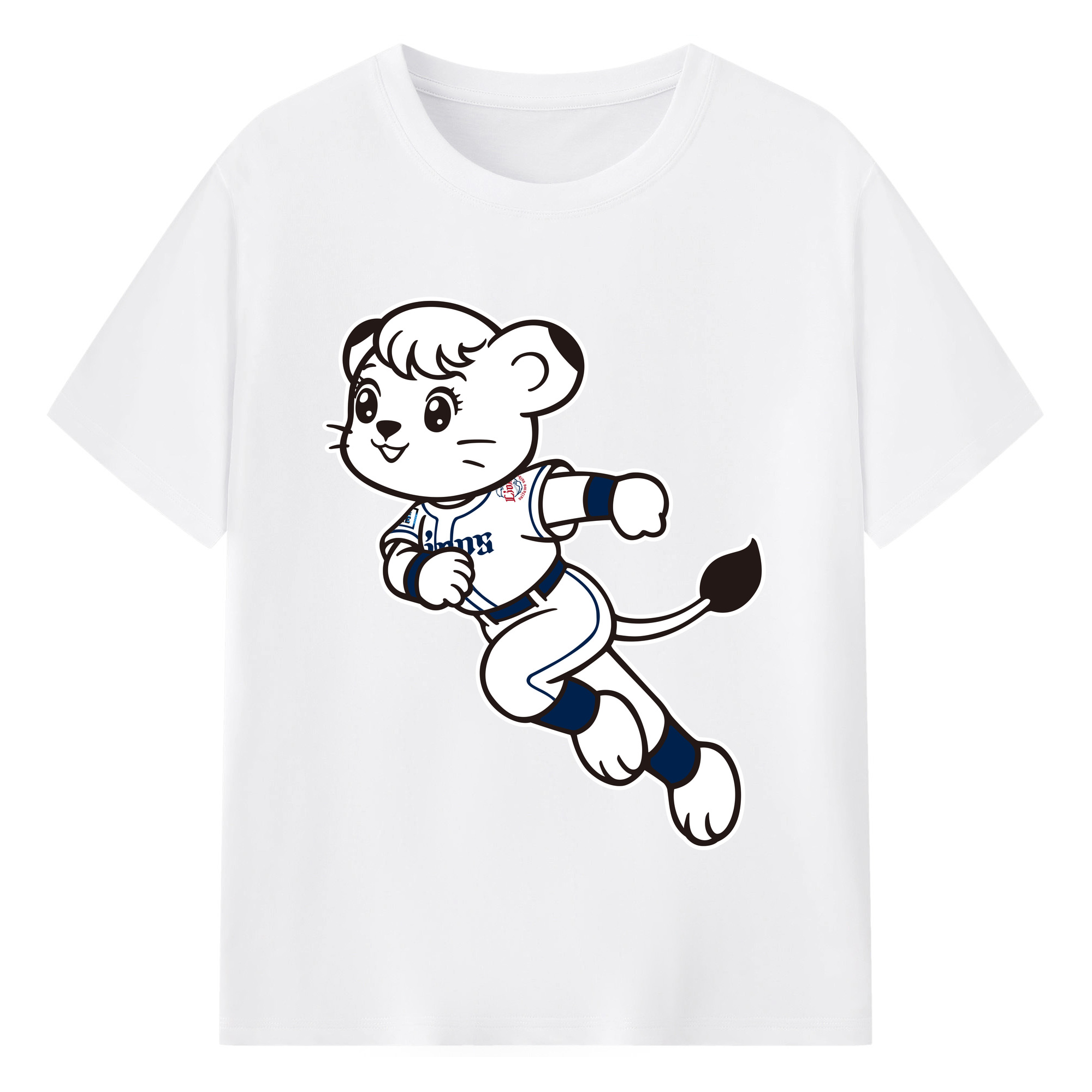 SAITAMA SEIBU LIONS 70TH ANNIVERSARY APPLICATION RUNNING Logo - 綿100％ 半袖Tシャツ ・ フロントプリント ・ 快適 通気性 ・ 日常使い 散歩 スポーツ用