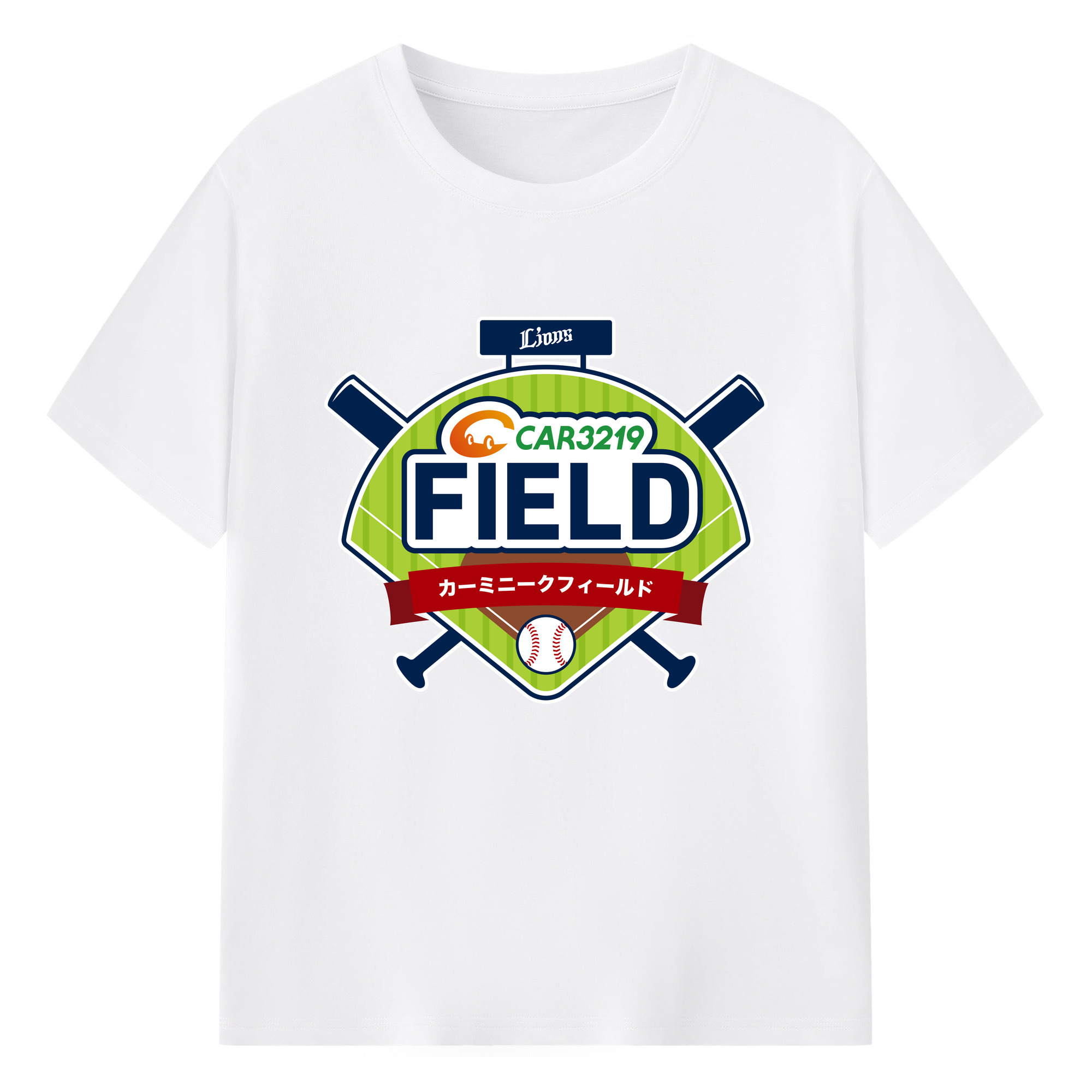 CAR3219 FIELD EMBLEM Logo - 綿100％ 半袖Tシャツ ・ フロントプリント ・ 快適 通気性 ・ 日常使い 散歩 スポーツ用