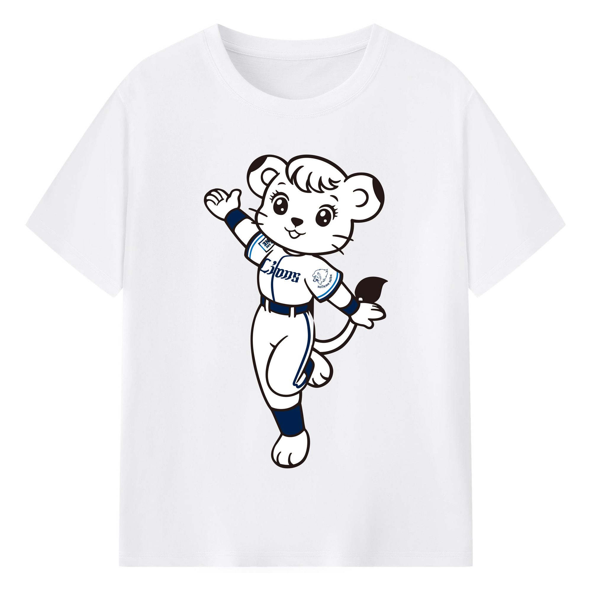SAITAMA SEIBU LIONS MASCOT LINA 2023 ORIGINAL Logo - 綿100％ 半袖Tシャツ ・ フロントプリント ・ 快適 通気性 ・ 日常使い 散歩 スポーツ用
