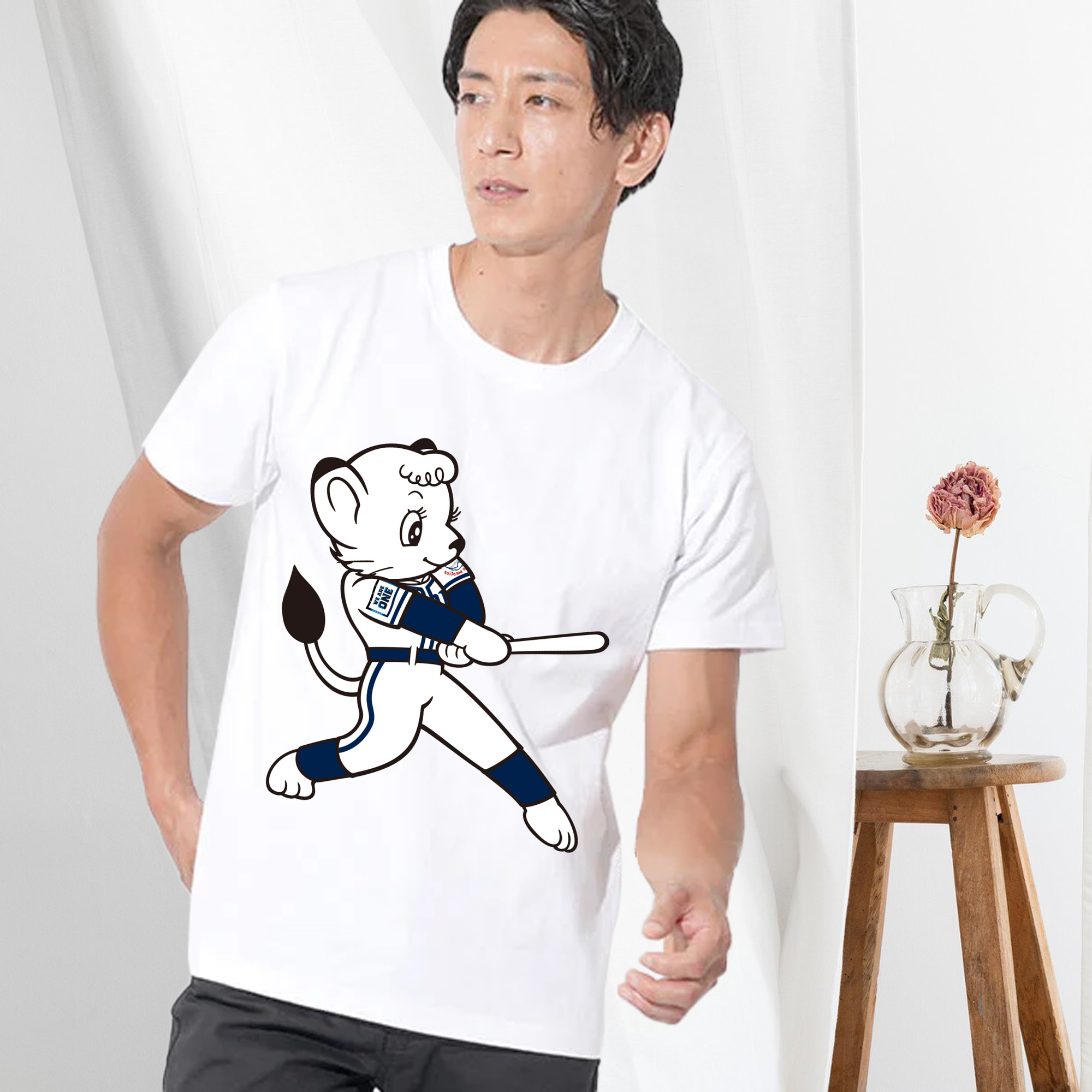 SAITAMA SEIBU LIONS MASCOT LINA APPLICATION BATTING WE ARE THE ONE Logo