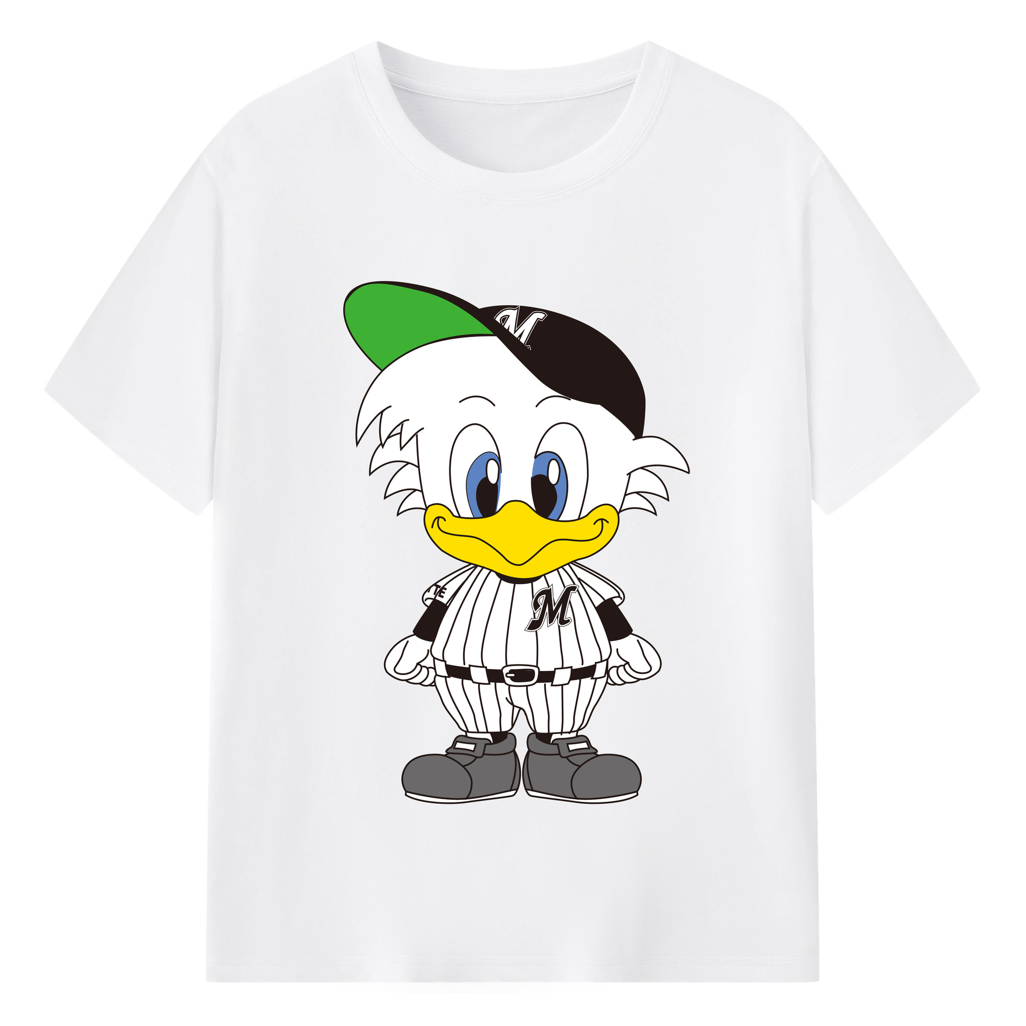 CHIBA LOTTE MARINES MASCOT MAR-KUN APPLICATION KID Logo - 綿100％ 半袖Tシャツ ・ フロントプリント ・ 快適 通気性 ・ 日常使い 散歩 スポーツ用