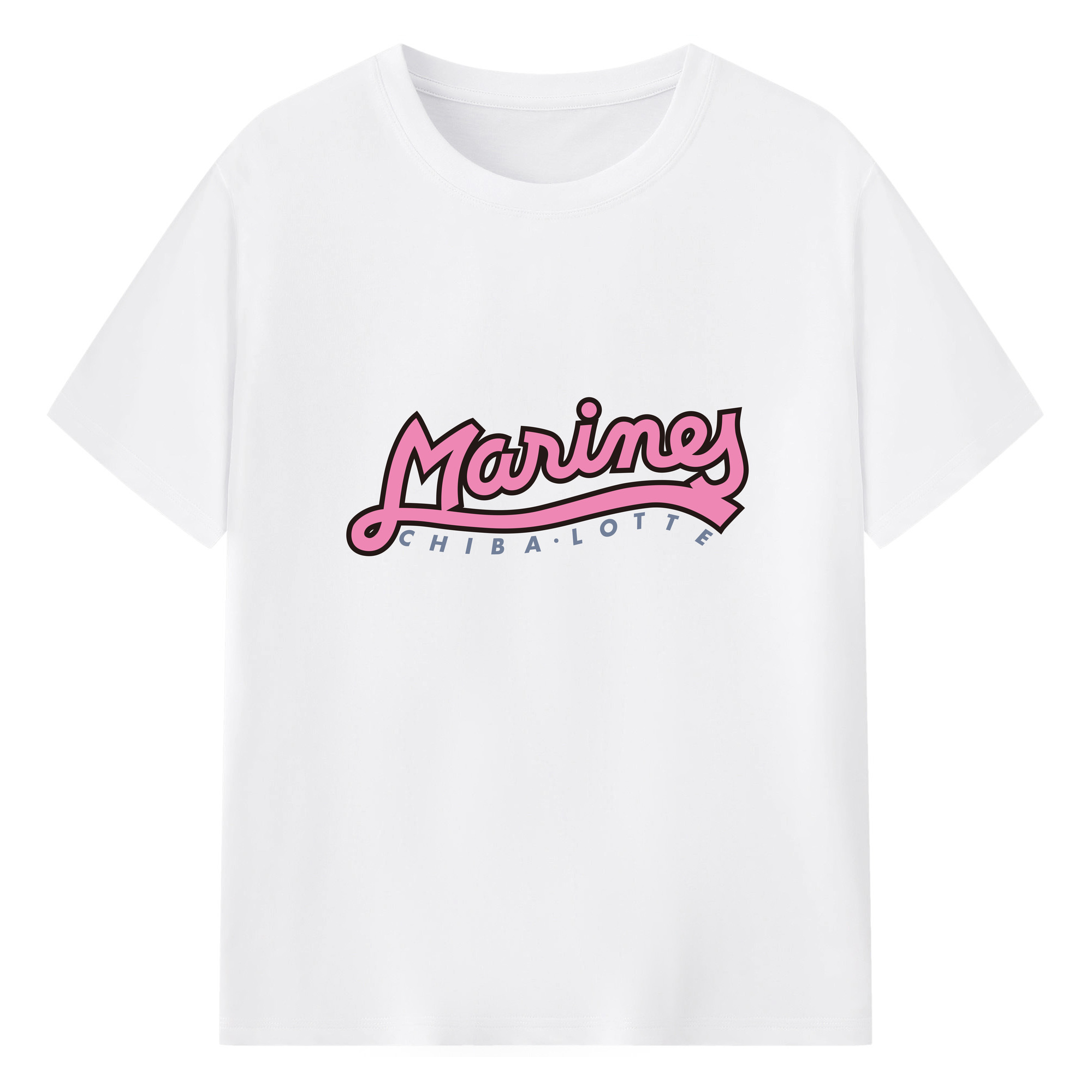 CHIBA LOTTE MARINES OLD Logo - 綿100％ 半袖Tシャツ ・ フロントプリント ・ 快適 通気性 ・ 日常使い 散歩 スポーツ用