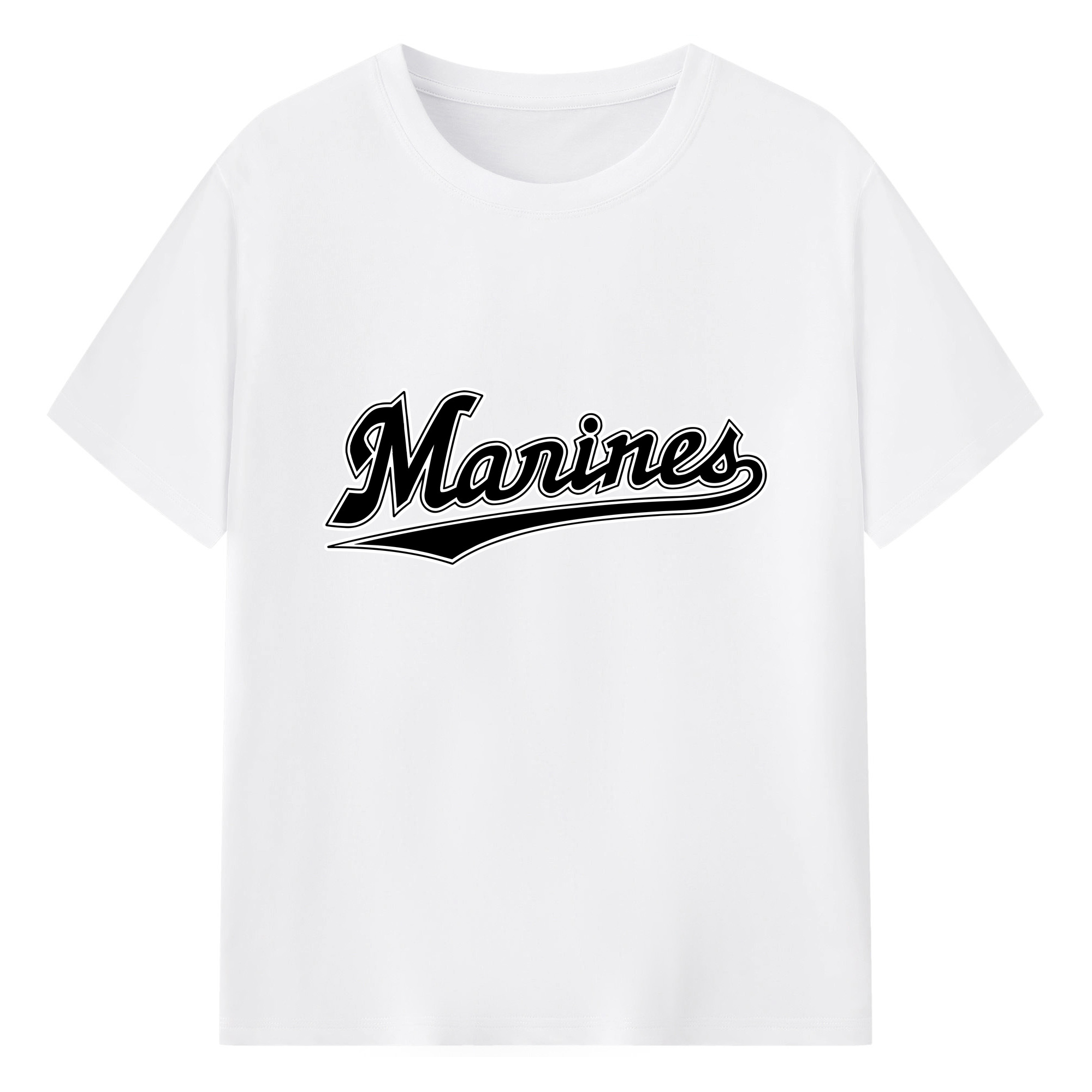 CHIBA LOTTE MARINES Logo Original - 綿100％ 半袖Tシャツ ・ フロントプリント ・ 快適 通気性 ・ 日常使い 散歩 スポーツ用