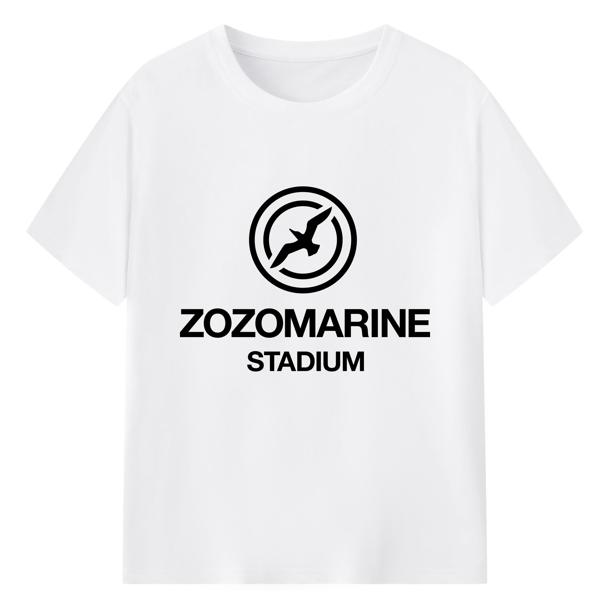 ZOZO MARINE STADIUM EMBLEM Logo - 綿100％ 半袖Tシャツ ・ フロントプリント ・ 快適 通気性 ・ 日常使い 散歩 スポーツ用