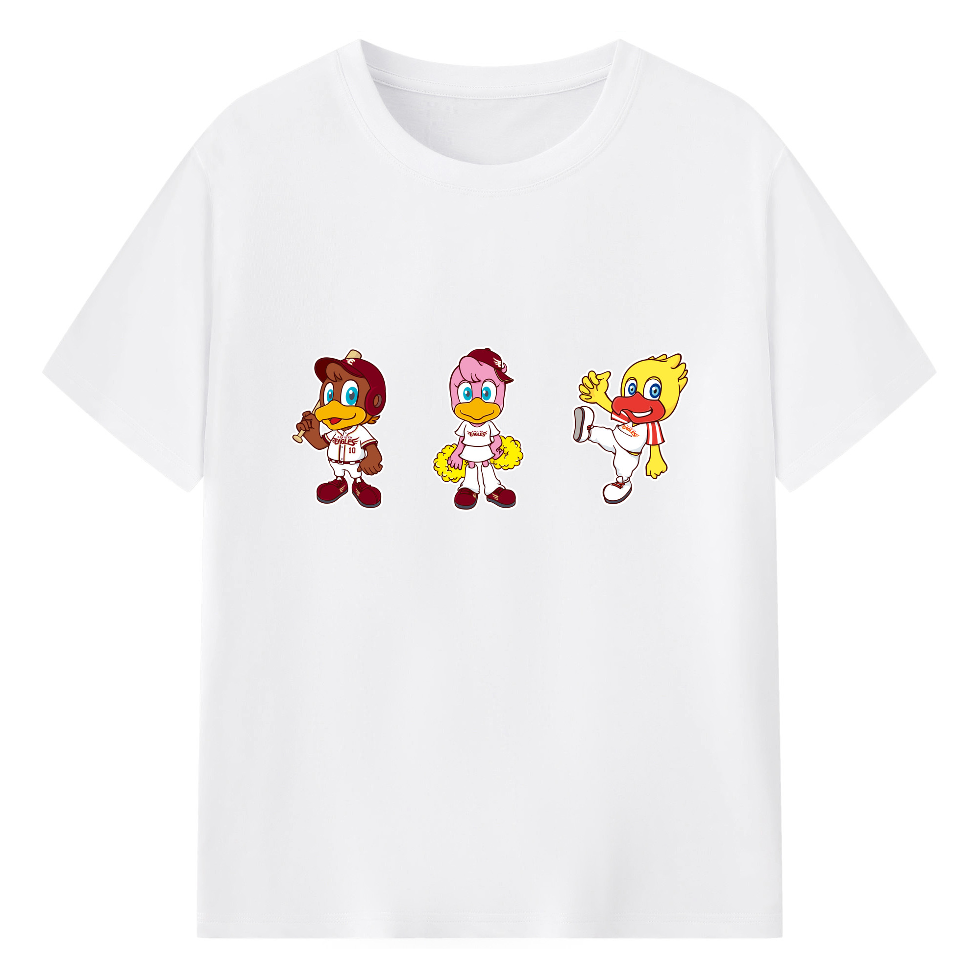 TOHOKU RAKUTEN GOLDEN EAGLES MASCOT CLUTCH CLUTCHENA SWITCH 2024 Logo - 綿100％ 半袖Tシャツ ・ フロントプリント ・ 快適 通気性 ・ 日常使い 散歩 スポーツ用