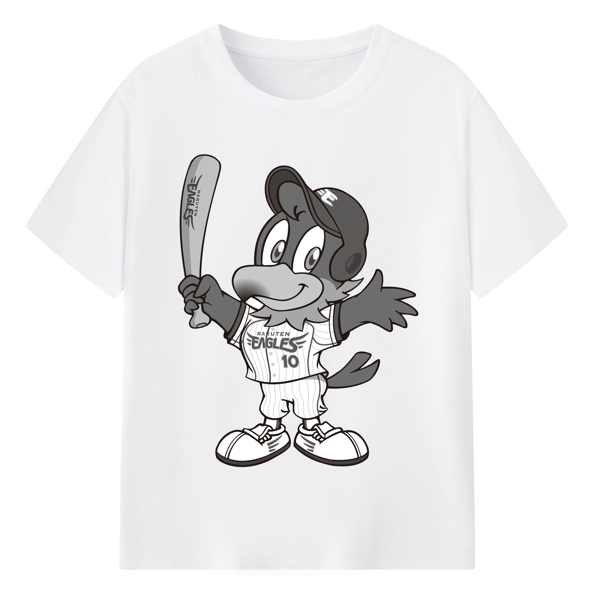 TOHOKU RAKUTEN GOLDEN EAGLES MASCOT CLUTCH OLD ORIGINAL Logo - 綿100％ 半袖Tシャツ ・ フロントプリント ・ 快適 通気性 ・ 日常使い 散歩 スポーツ用