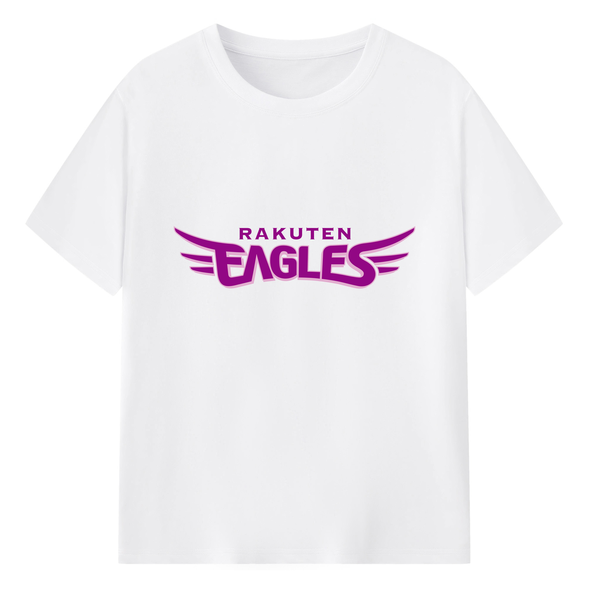 TOHOKU RAKUTEN GOLDEN EAGLES WORDMARK PINK FONT Logo - 綿100％ 半袖Tシャツ ・ フロントプリント ・ 快適 通気性 ・ 日常使い 散歩 スポーツ用