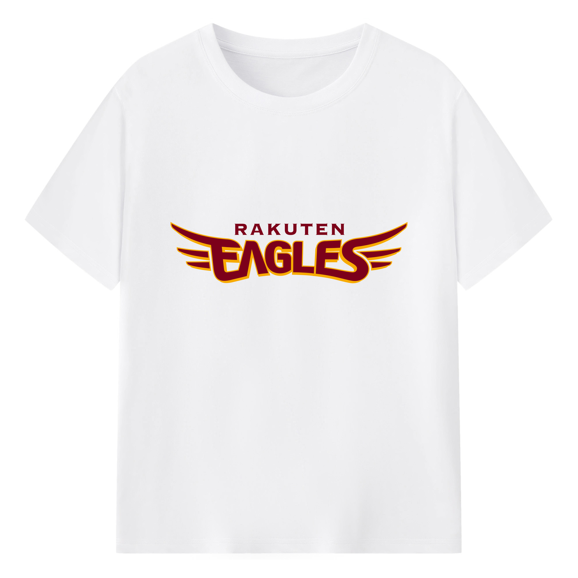 TOHOKU RAKUTEN GOLDEN EAGLES WORDMARK - 綿100％ 半袖Tシャツ ・ フロントプリント ・ 快適 通気性 ・ 日常使い 散歩 スポーツ用