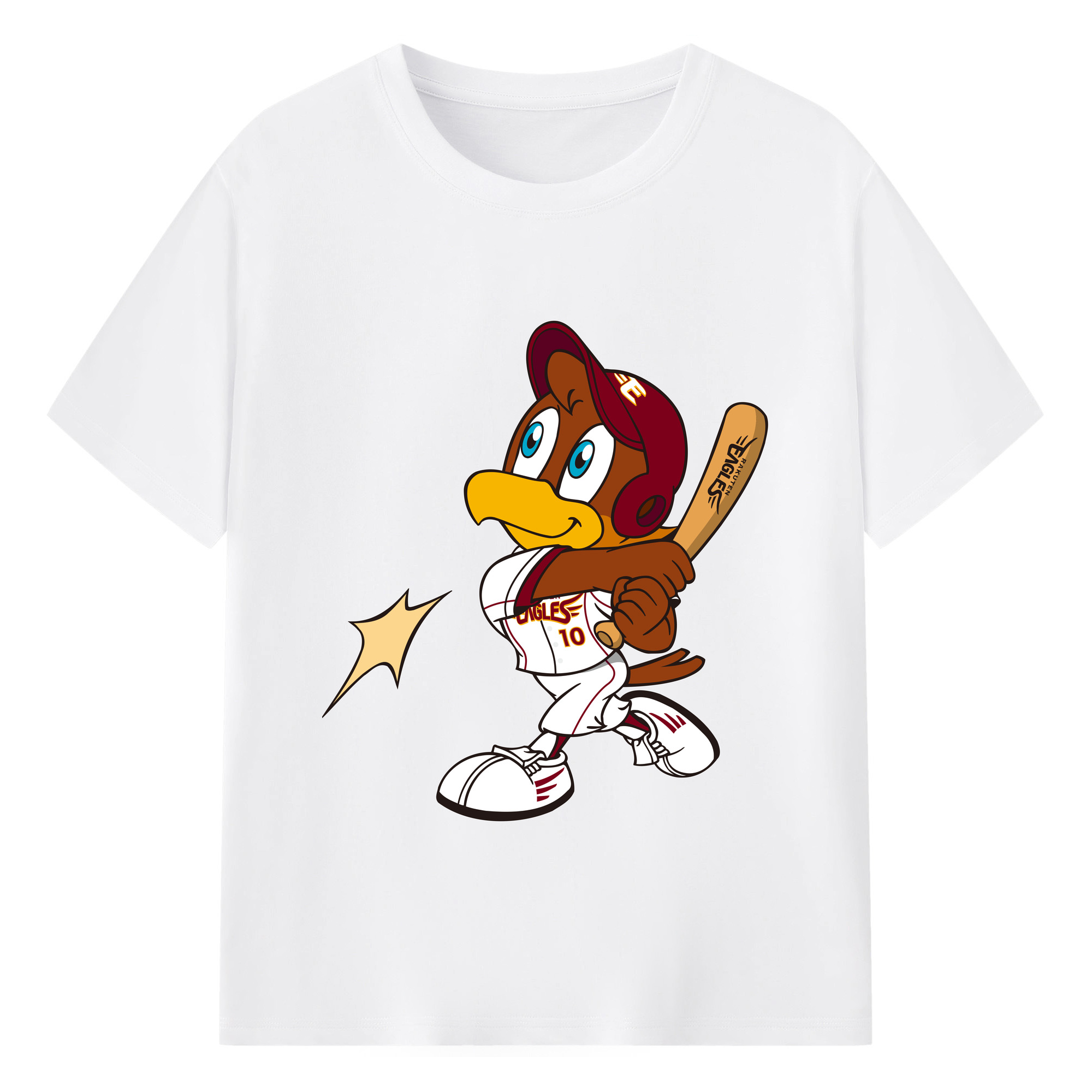 TOHOKU RAKUTEN GOLDEN EAGLES CLUTCH SUB Logo - 綿100％ 半袖Tシャツ ・ フロントプリント ・ 快適 通気性 ・ 日常使い 散歩 スポーツ用