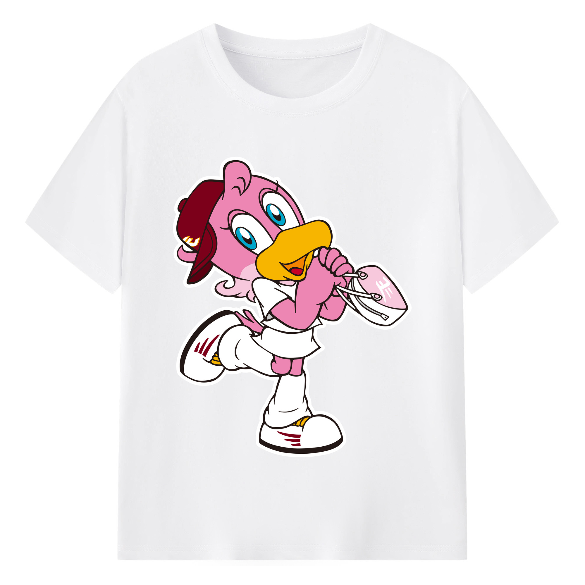 TOHOKU RAKUTEN GOLDEN EAGLES MASCOT CLUTCHENA APPLICATION - 綿100％ 半袖Tシャツ ・ フロントプリント ・ 快適 通気性 ・ 日常使い 散歩 スポーツ用
