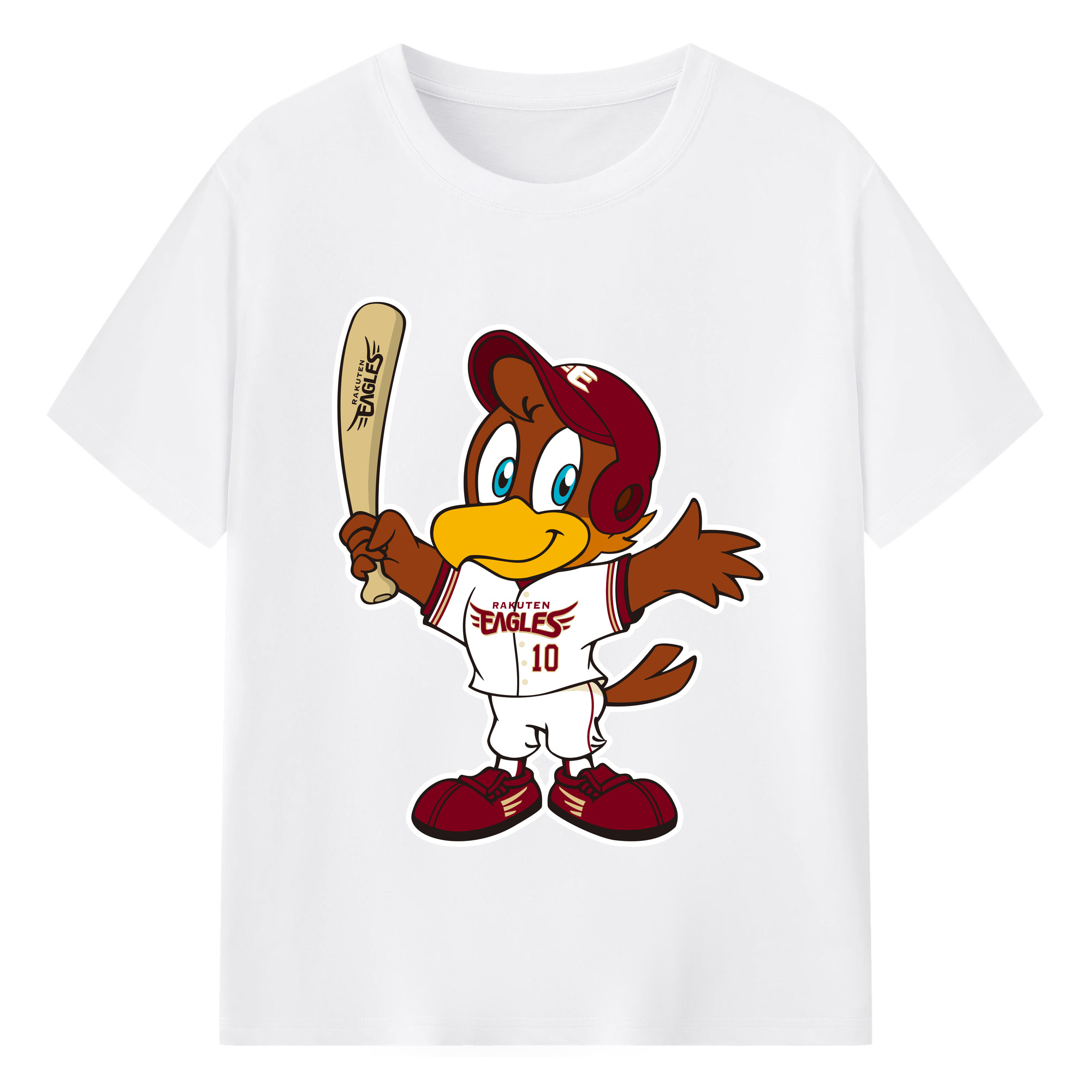TOHOKU RAKUTEN GOLDEN EAGLES MASCOT CLUTCH 2020 UNIFORM ORIGINAL APPLICATION BACKGROUND Logo - 綿100％ 半袖Tシャツ ・ フロントプリント ・ 快適 通気性 ・ 日常使い 散歩 スポーツ用