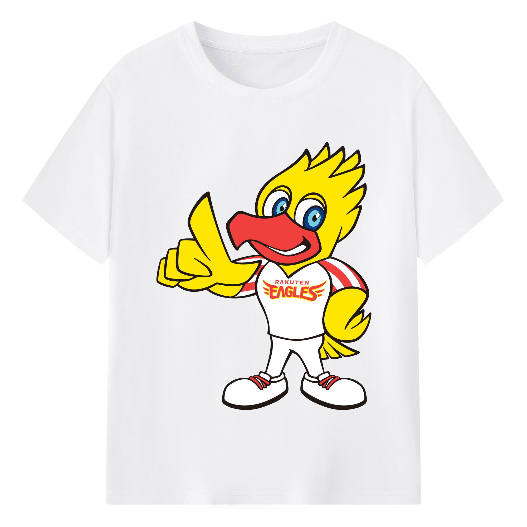 TOHOKU RAKUTEN GOLDEN EAGLES MASCOT SWITCH APPLICATION INDICATION Logo - 綿100％ 半袖Tシャツ ・ フロントプリント ・ 快適 通気性 ・ 日常使い 散歩 スポーツ用