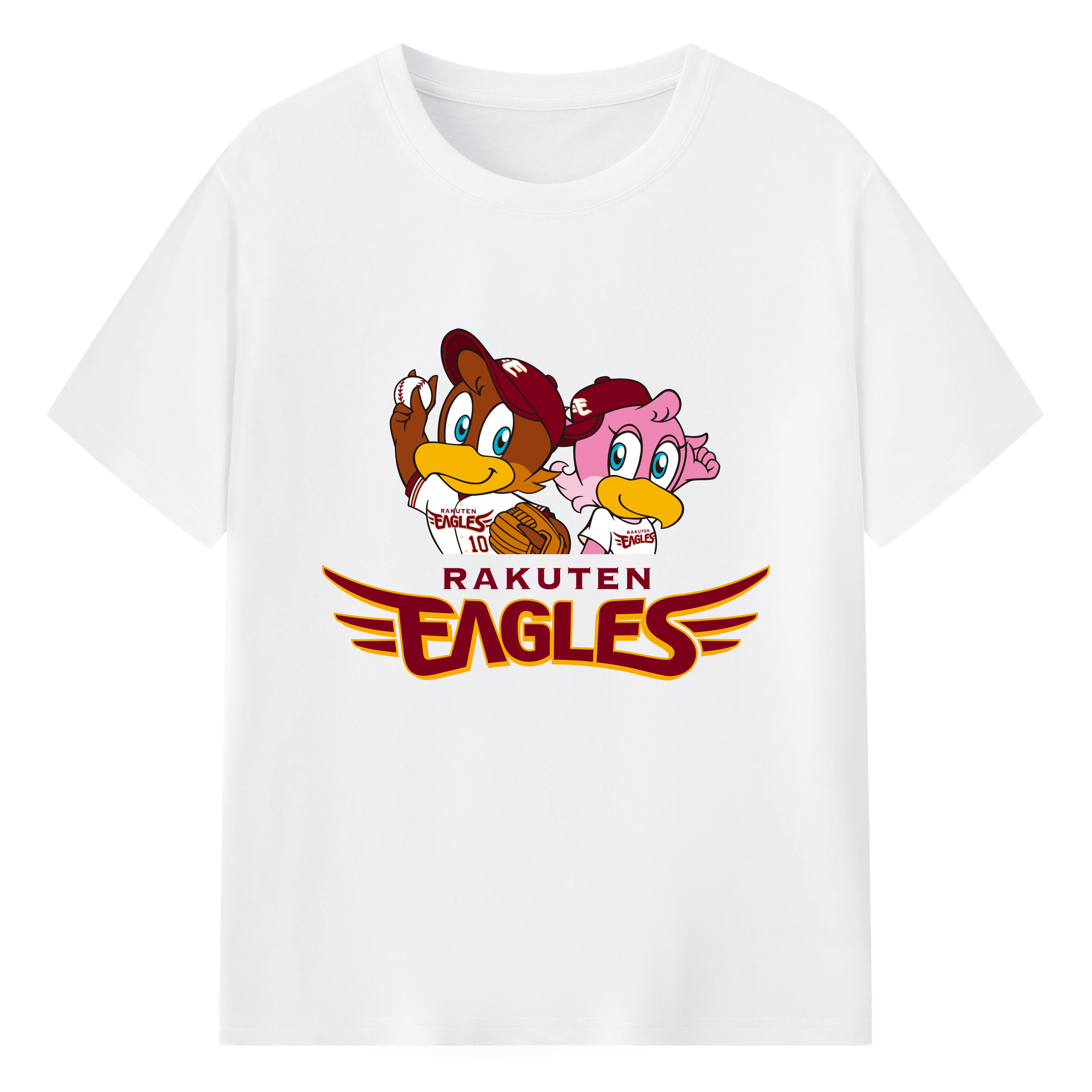 TOHOKU RAKUTEN GOLDEN EAGLES EMBLEM 2020 ORIGINAL Logo - 綿100％ 半袖Tシャツ ・ フロントプリント ・ 快適 通気性 ・ 日常使い 散歩 スポーツ用