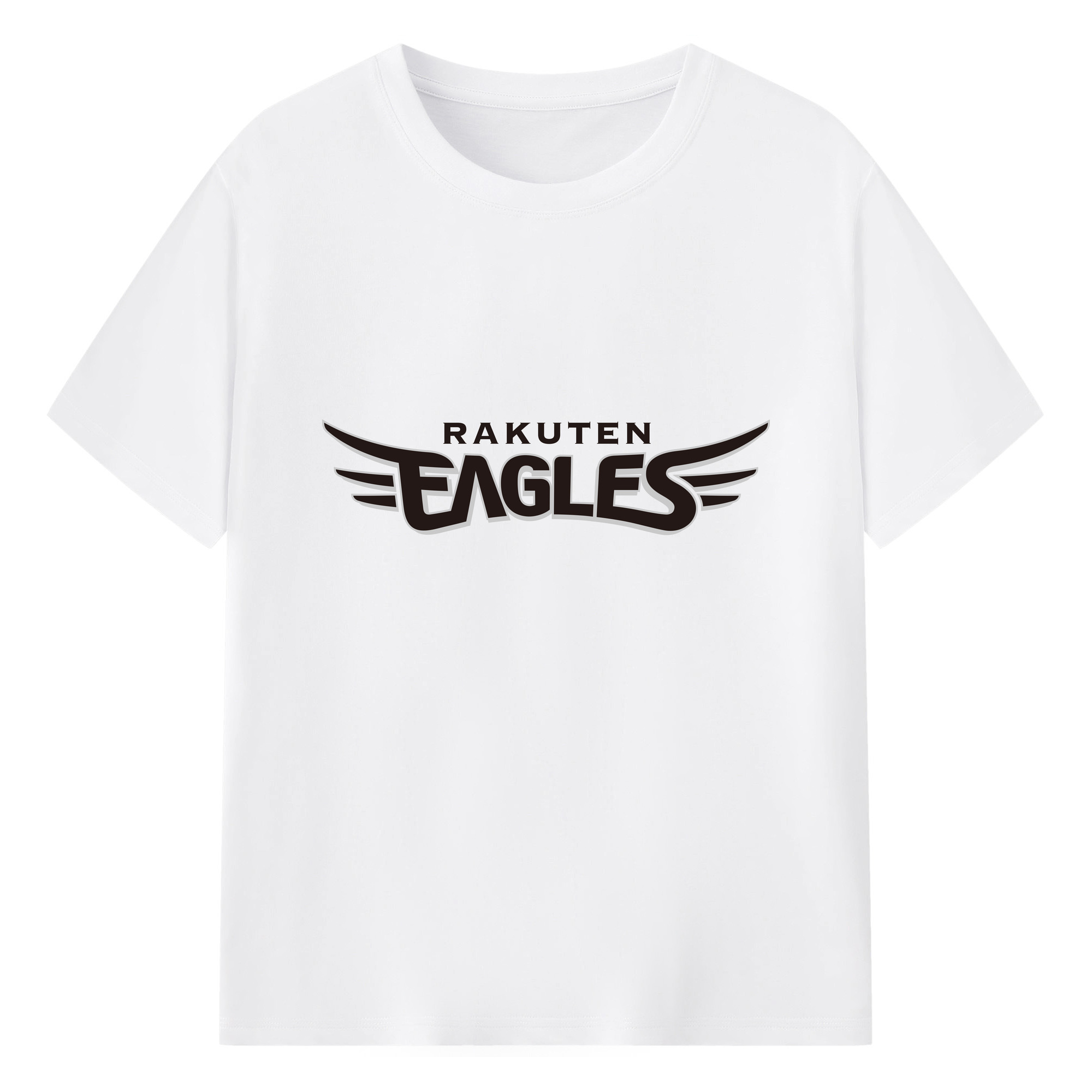 TOHOKU RAKUTEN GOLDEN EAGLES WORDMARK Logo - 綿100％ 半袖Tシャツ ・ フロントプリント ・ 快適 通気性 ・ 日常使い 散歩 スポーツ用