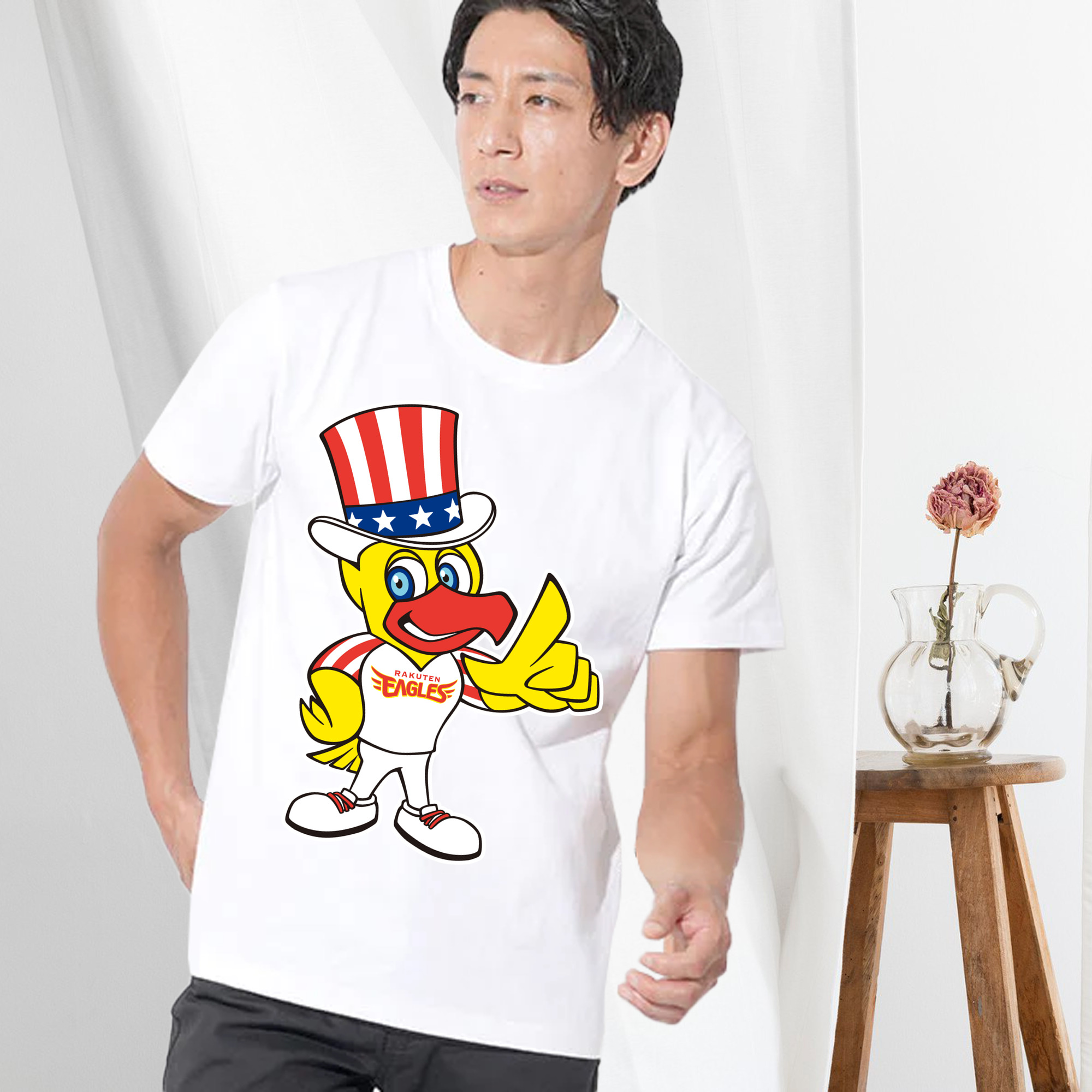 TOHOKU RAKUTEN GOLDEN EAGLES MASCOT SWITCH APPLICATION THE STARS AND STRIPES HAT Logo