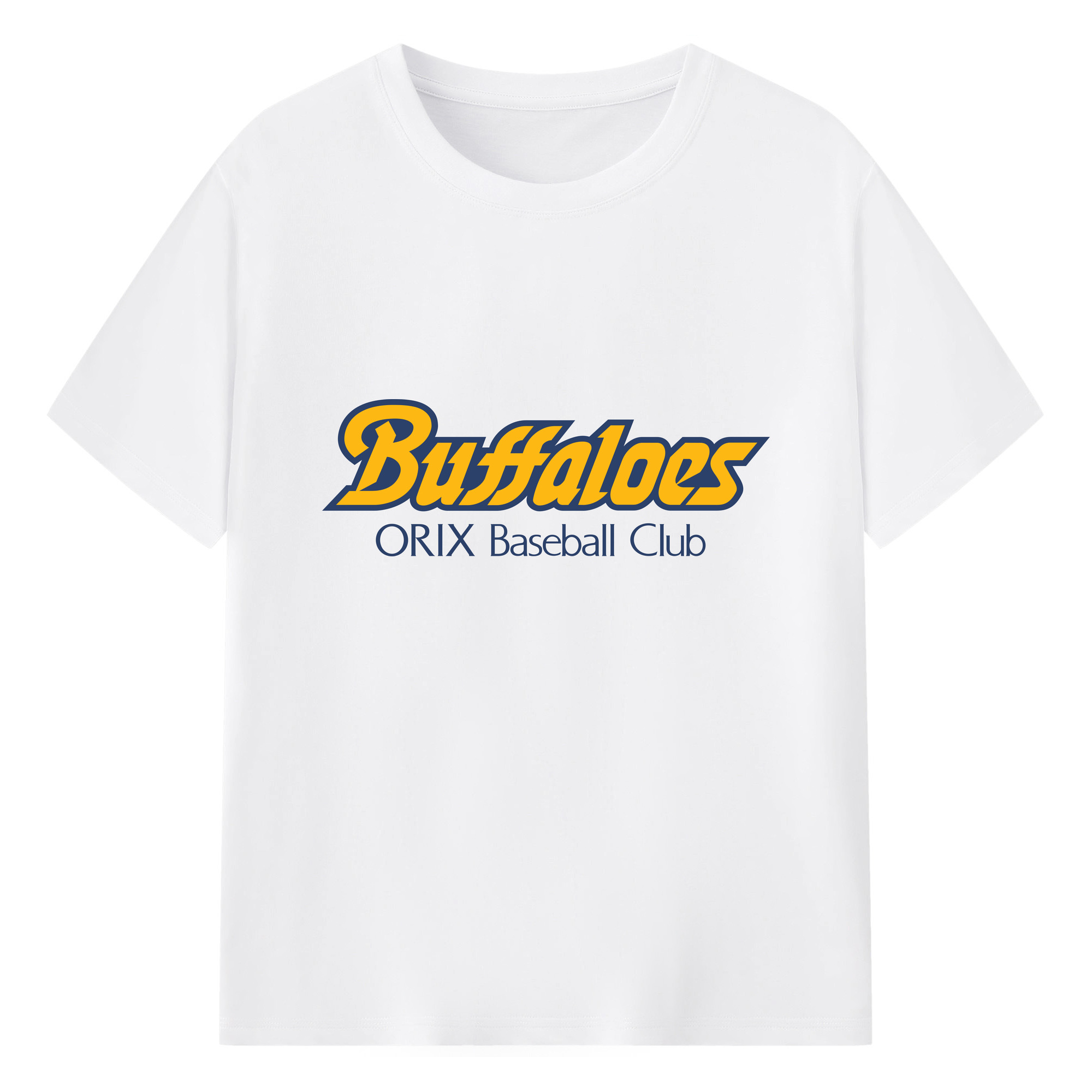 ORIX BASEBALL CLUB BUFFALOES Logo - 綿100％ 半袖Tシャツ ・ フロントプリント ・ 快適 通気性 ・ 日常使い 散歩 スポーツ用