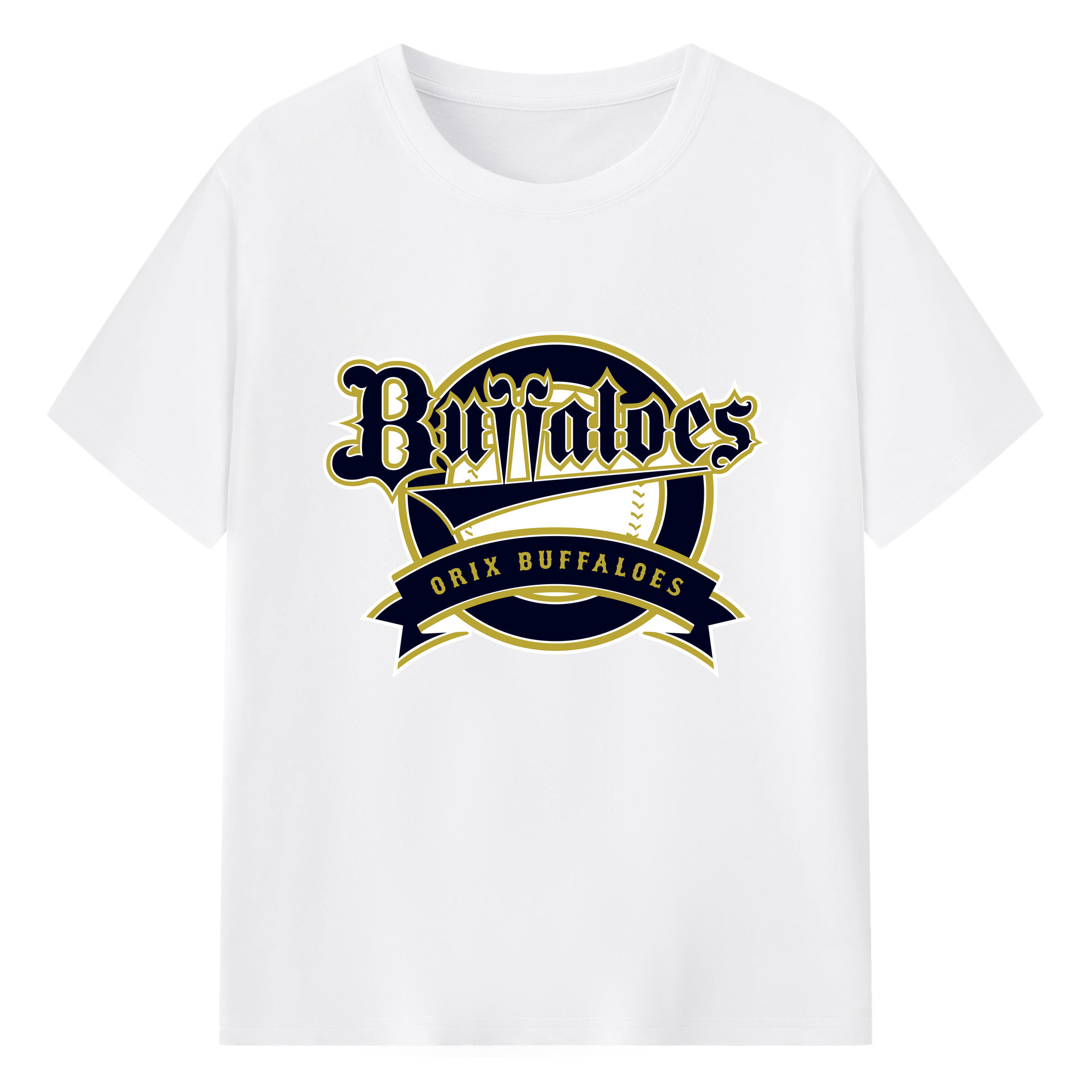 ORIX BUFFALOES NEW EMBLEM 2019 Logo Vector - 綿100％ 半袖Tシャツ ・ フロントプリント ・ 快適 通気性 ・ 日常使い 散歩 スポーツ用