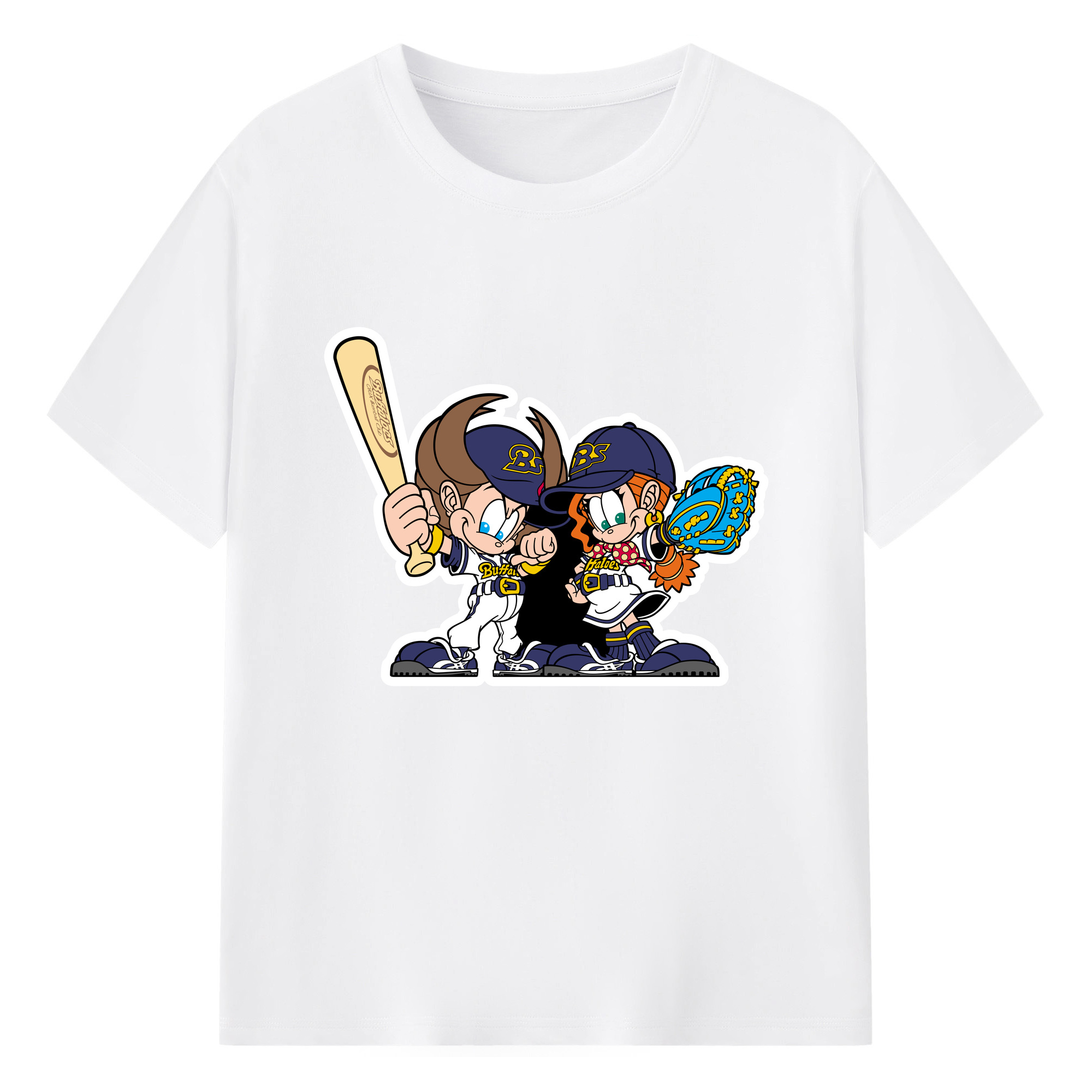 ORIX BUFFALOES MASCOT NEPPIE RIPSEA ORIGINAL Logo - 綿100％ 半袖Tシャツ ・ フロントプリント ・ 快適 通気性 ・ 日常使い 散歩 スポーツ用