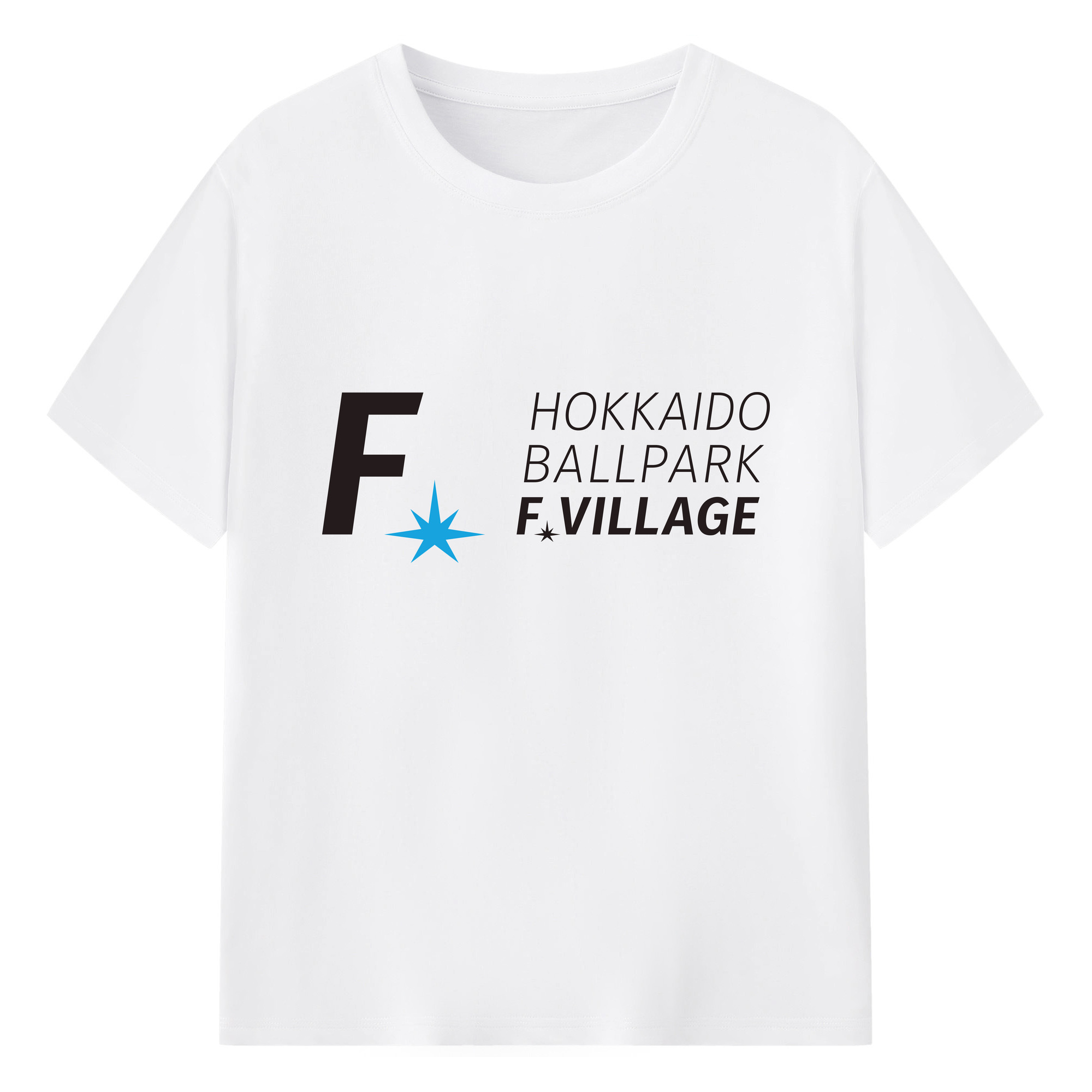 HOKKAIDO BALLPARK F VILLAGE Logo - 綿100％ 半袖Tシャツ ・ フロントプリント ・ 快適 通気性 ・ 日常使い 散歩 スポーツ用
