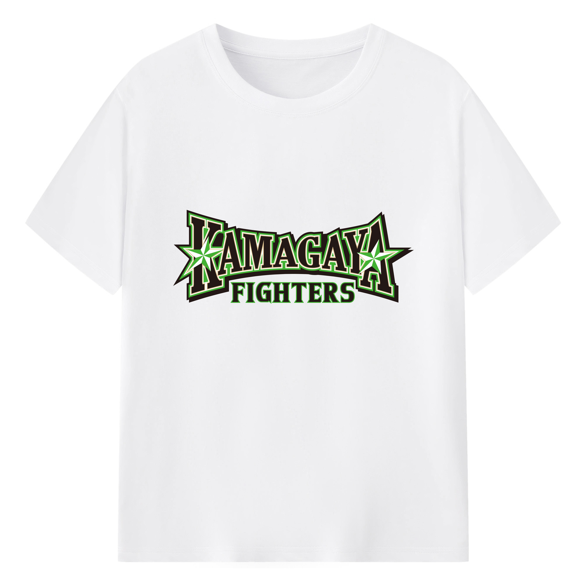 KAMAGAYA FIGHTERS Logo - 綿100％ 半袖Tシャツ ・ フロントプリント ・ 快適 通気性 ・ 日常使い 散歩 スポーツ用