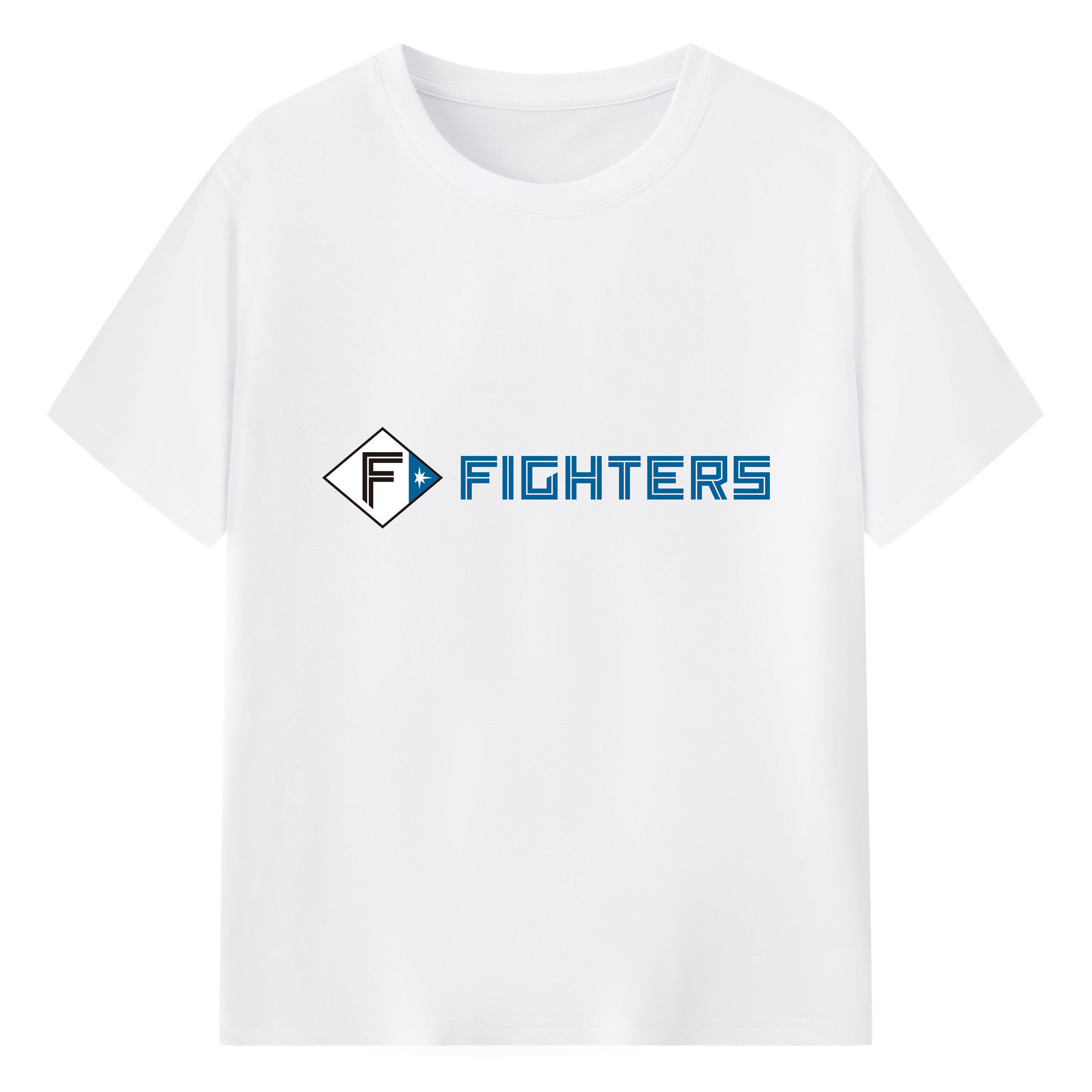 HOKKAIDO NIPPON-HAM FIGHTERS SYMBOL WORDMARK 2022 Logo - 綿100％ 半袖Tシャツ ・ フロントプリント ・ 快適 通気性 ・ 日常使い 散歩 スポーツ用