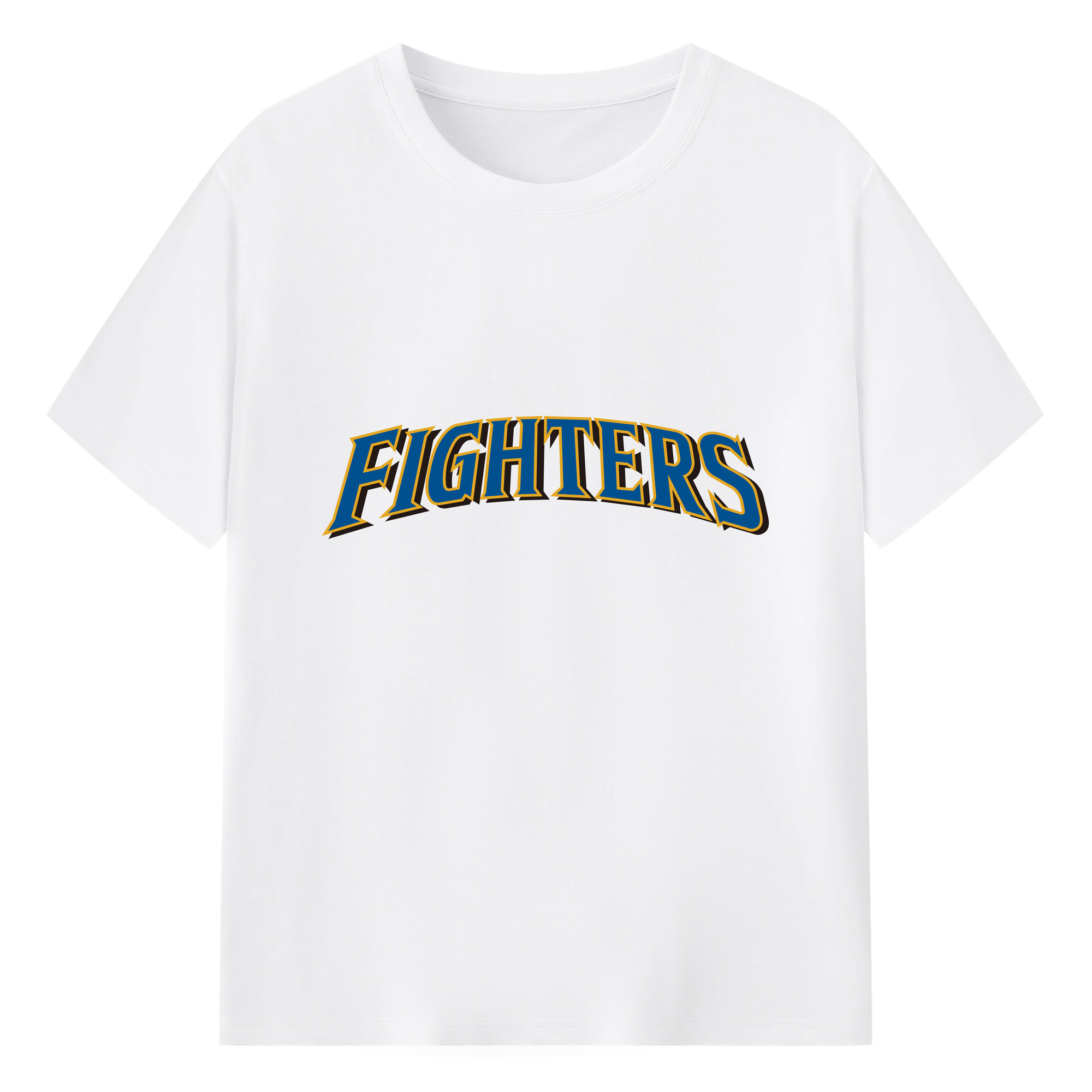 HOKKAIDO NIPPON-HAM FIGHTERS WORDMARK 2004 2010 Logo - 綿100％ 半袖Tシャツ ・ フロントプリント ・ 快適 通気性 ・ 日常使い 散歩 スポーツ用