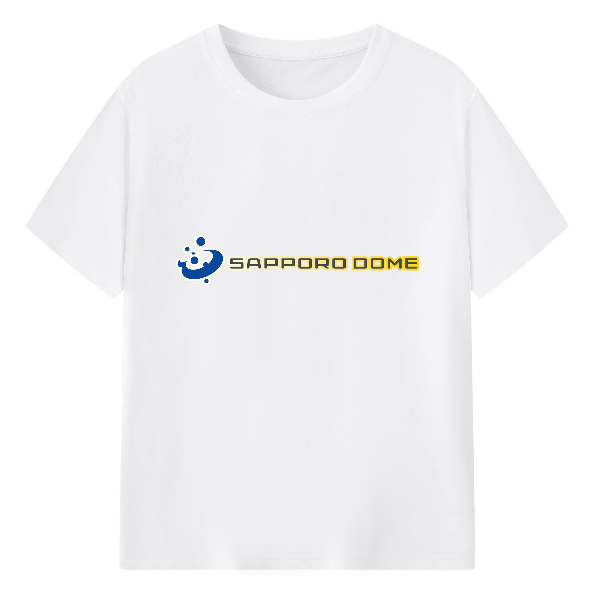 SAPPORO DOME APPLICATION BACKGROUND COLOR Logo - 綿100％ 半袖Tシャツ ・ フロントプリント ・ 快適 通気性 ・ 日常使い 散歩 スポーツ用