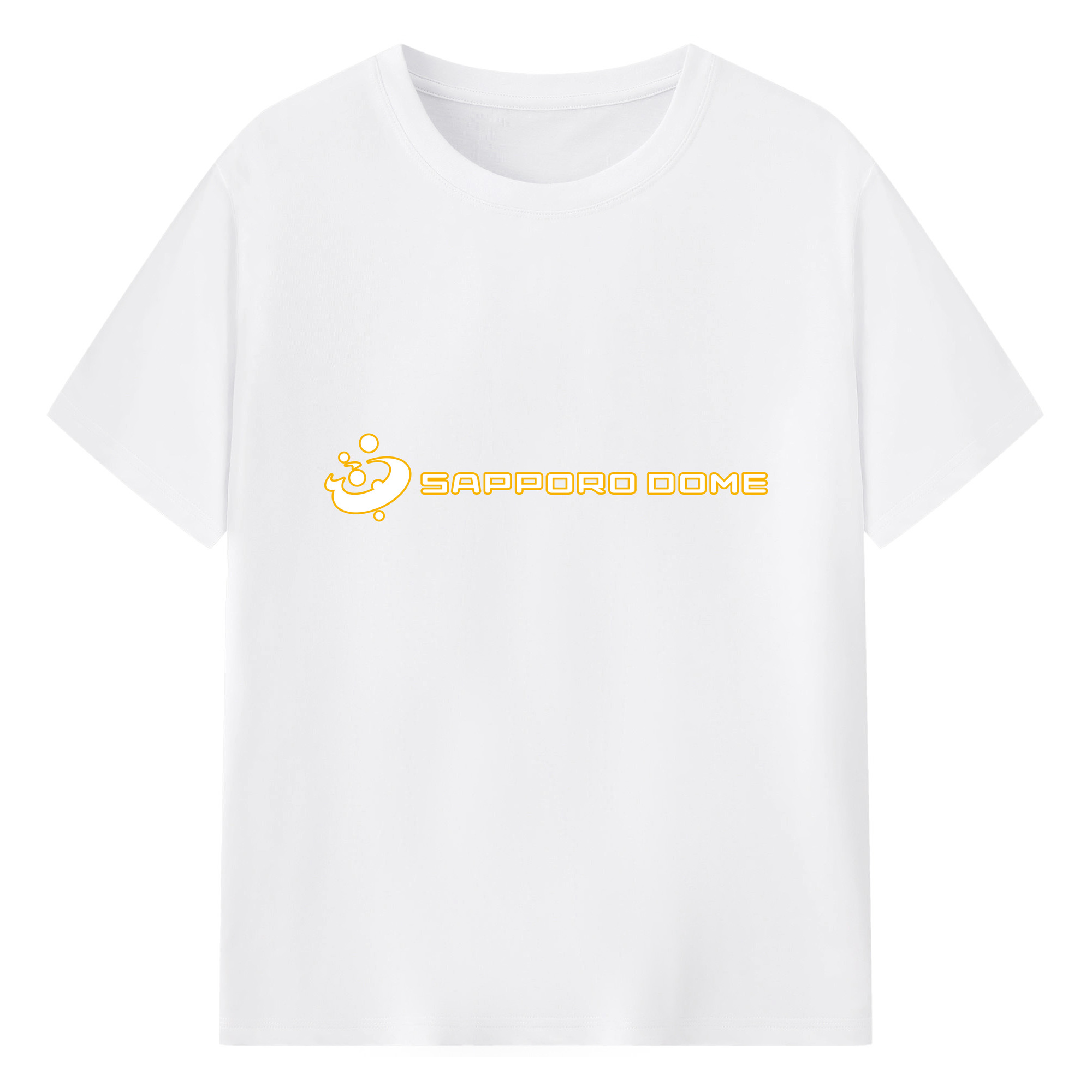 SAPPORO DOME APPLICATION OUTLINE Logo - 綿100％ 半袖Tシャツ ・ フロントプリント ・ 快適 通気性 ・ 日常使い 散歩 スポーツ用